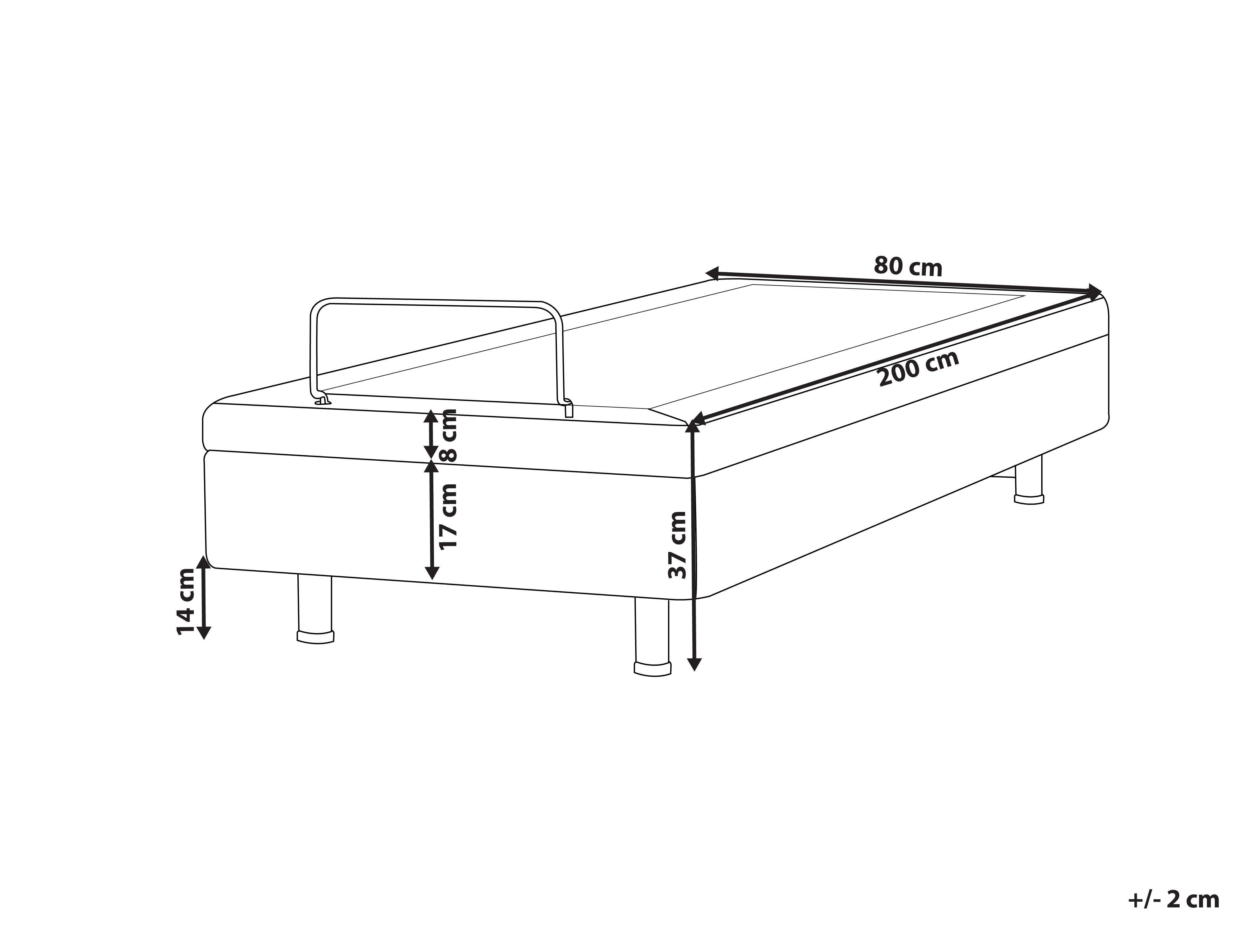 Beliani Verstellbares Bett ohne Kopfteil aus Polyester Modern DUKE II