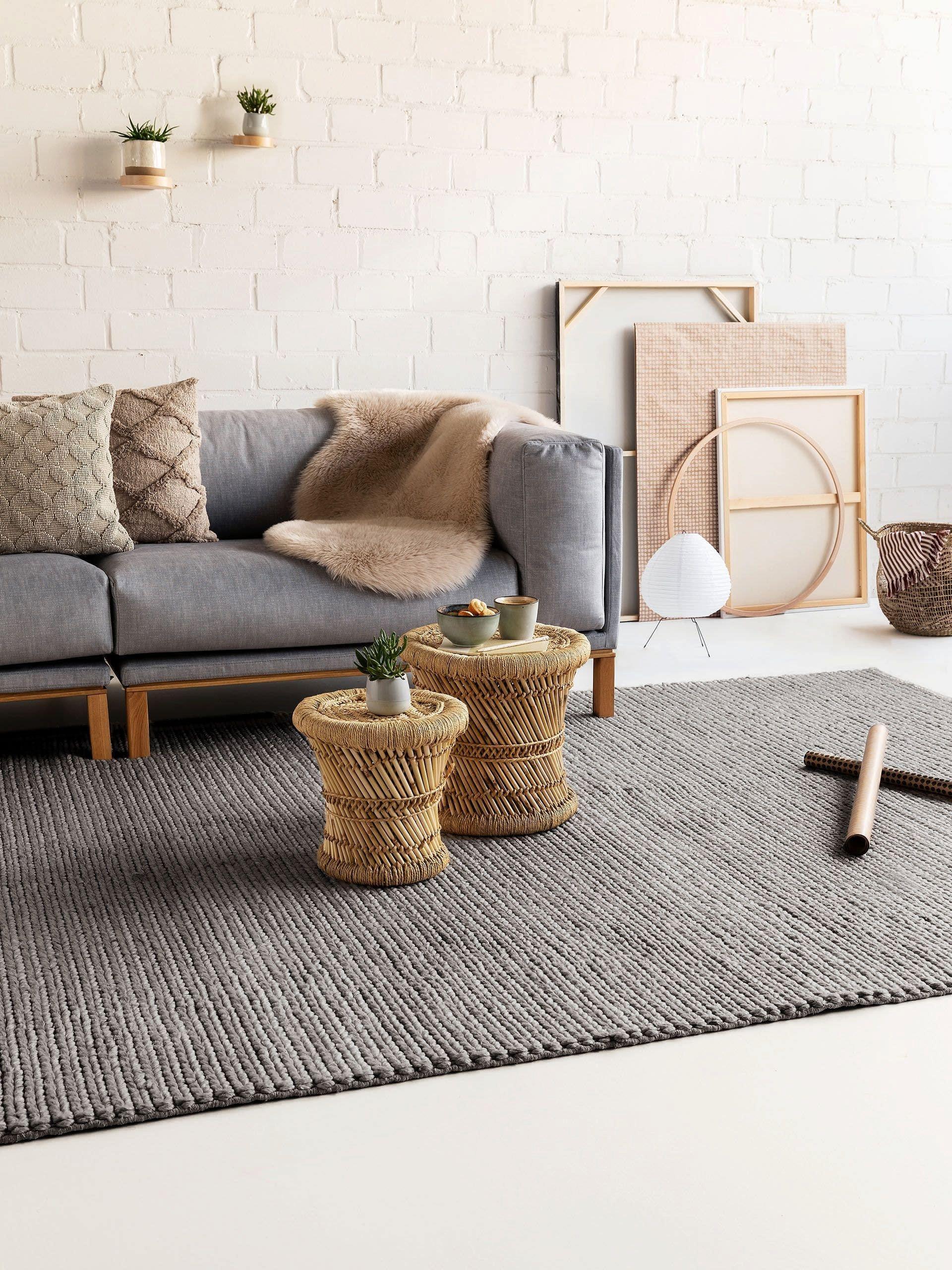 Benuta Wollteppich Uno Hell