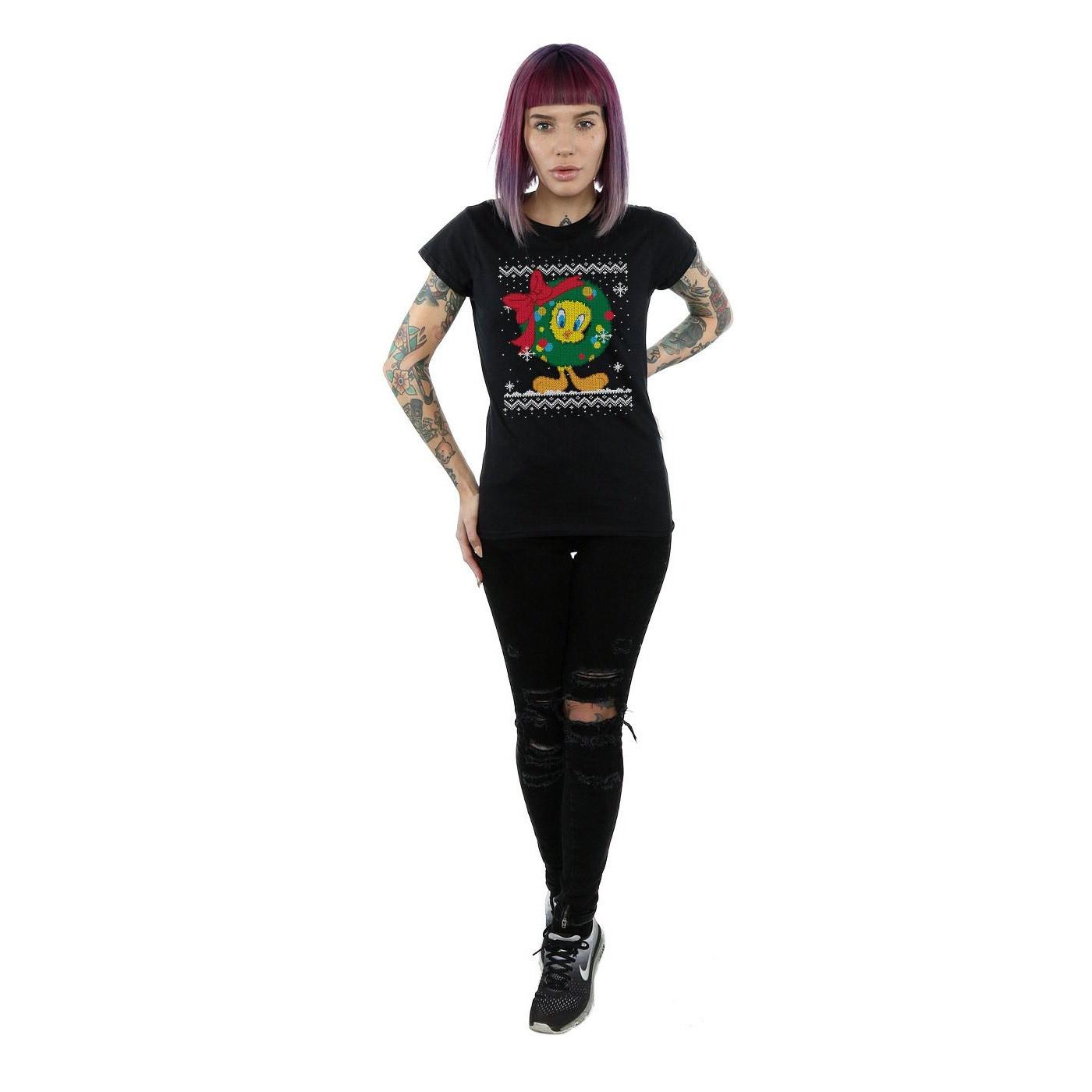 LOONEY TUNES Tweety Pie Christmas Fair Isle T-Shirt