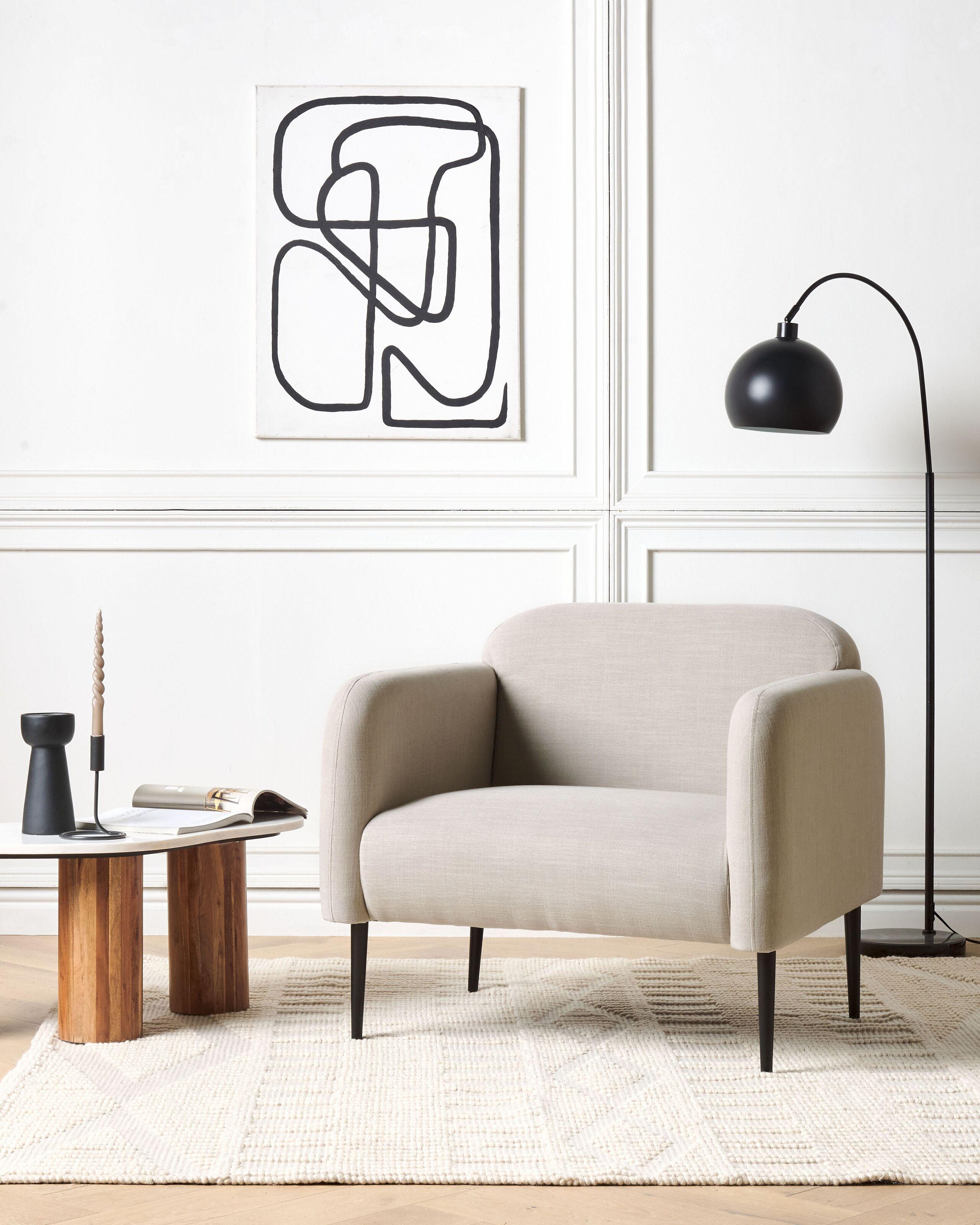 Beliani Sessel aus Leinen Retro STOUBY