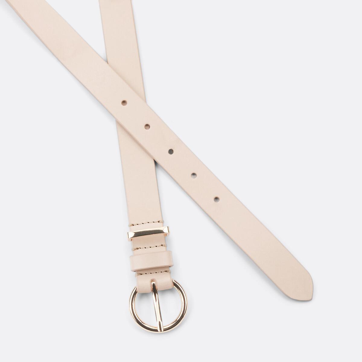 La Redoute Collections Ledergürtel mit goldfarbener Schnalle