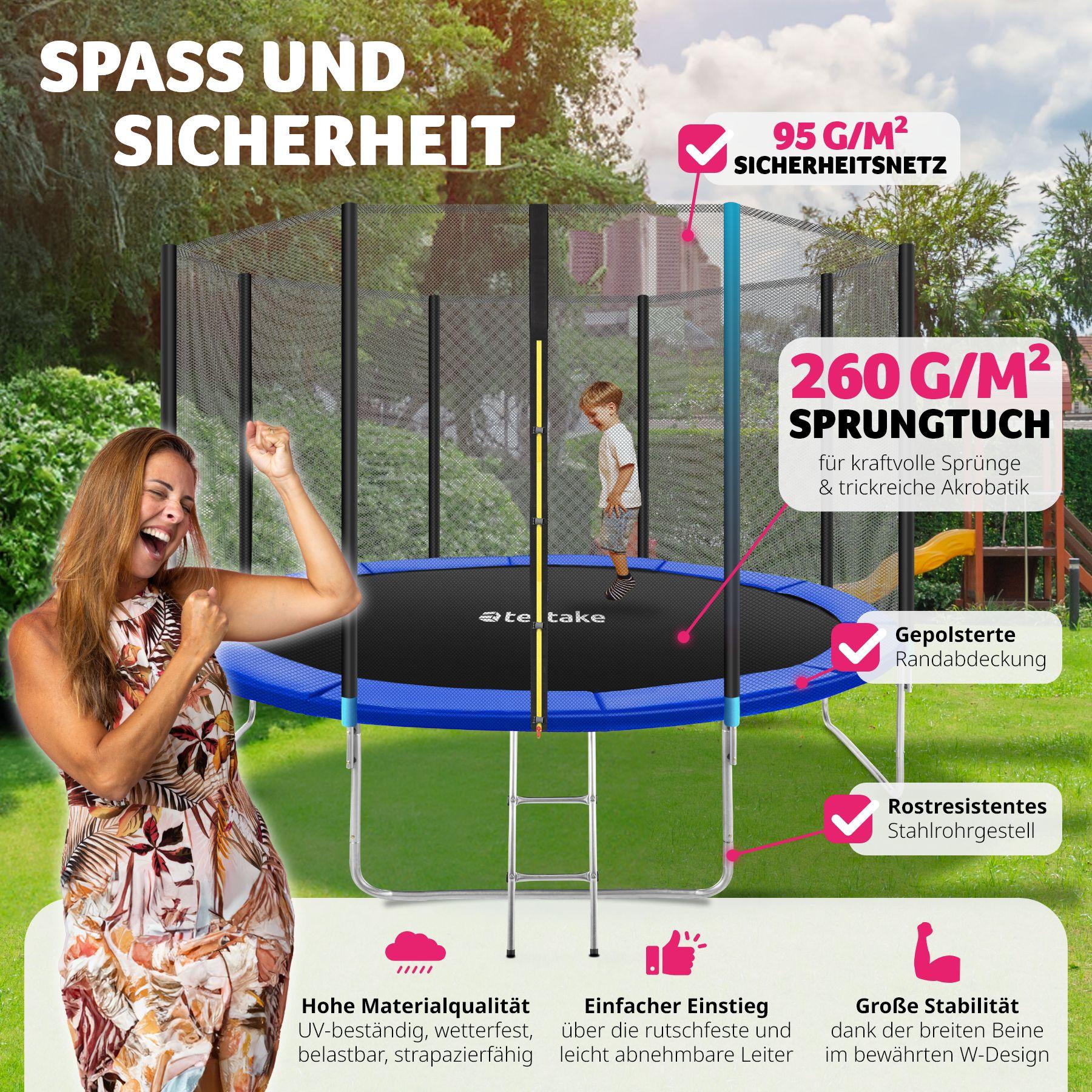 Tectake Trampolin Garfunky mit Sicherheitsnetz