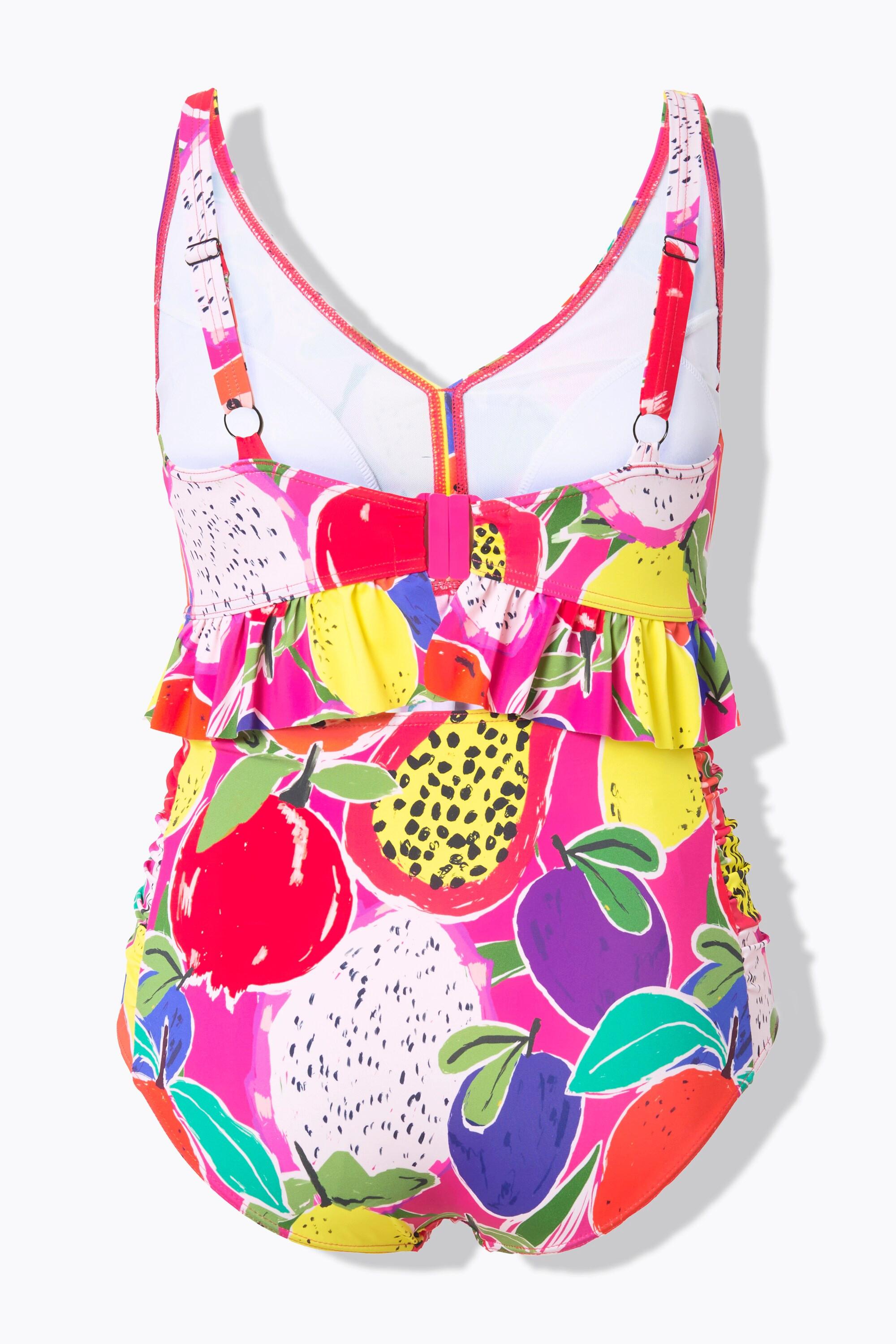 Ulla Popken Bikini, Obst, Softcups, Träger verstellbar, recycelt