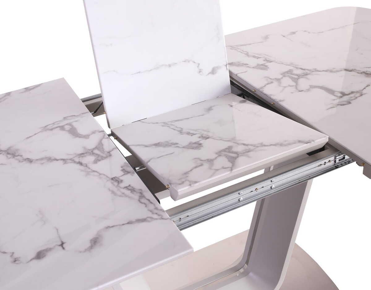 mutoni Ausziehtisch marmoroptik 200x90x77 weiss