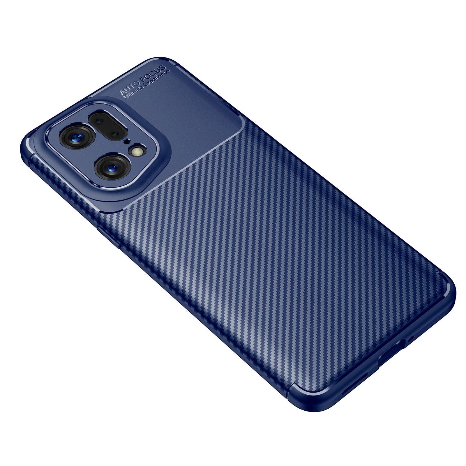 Cover-Discount OPPO Find X5 Pro - Carbon Fiber Case Blau