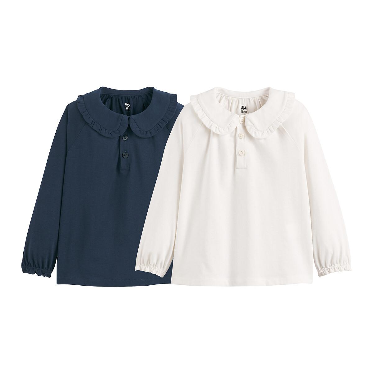 La Redoute Collections 2er-Pack Langarm-Shirts mit Bubikragen