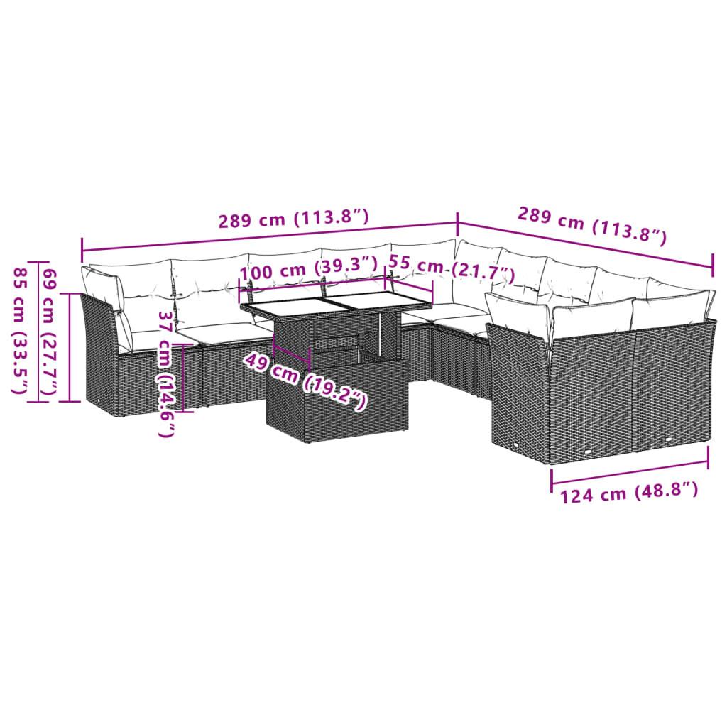 VidaXL Garten sofagarnitur poly-rattan