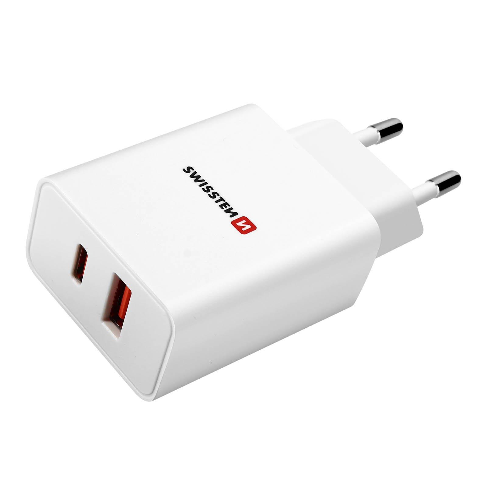 SWISSTEN GaN-Netzteil 30W USB + USB-C, Swissten