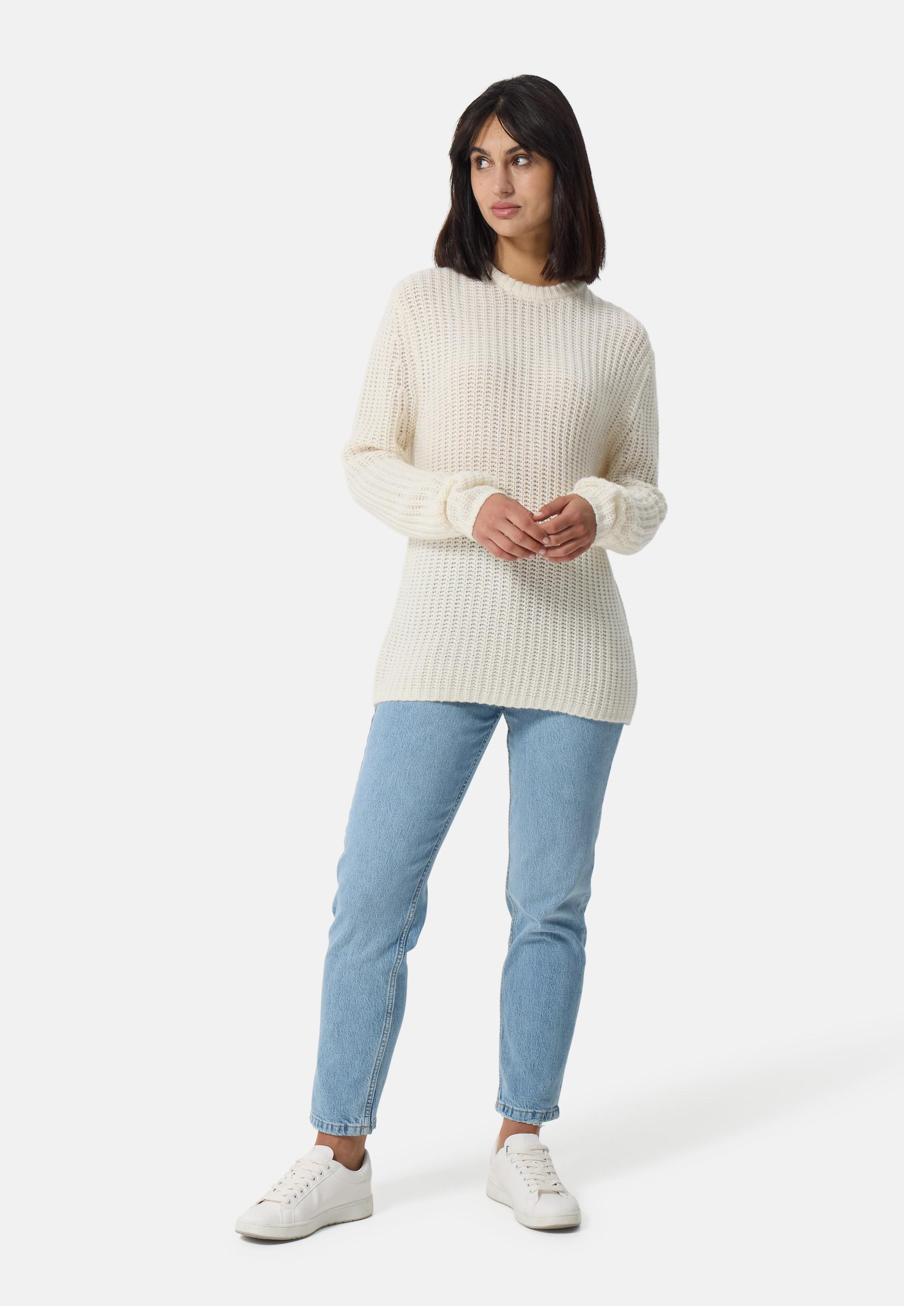 CASH-MERE.CH Grobgestrickter Wolle Kaschmir Rundhals Pullover