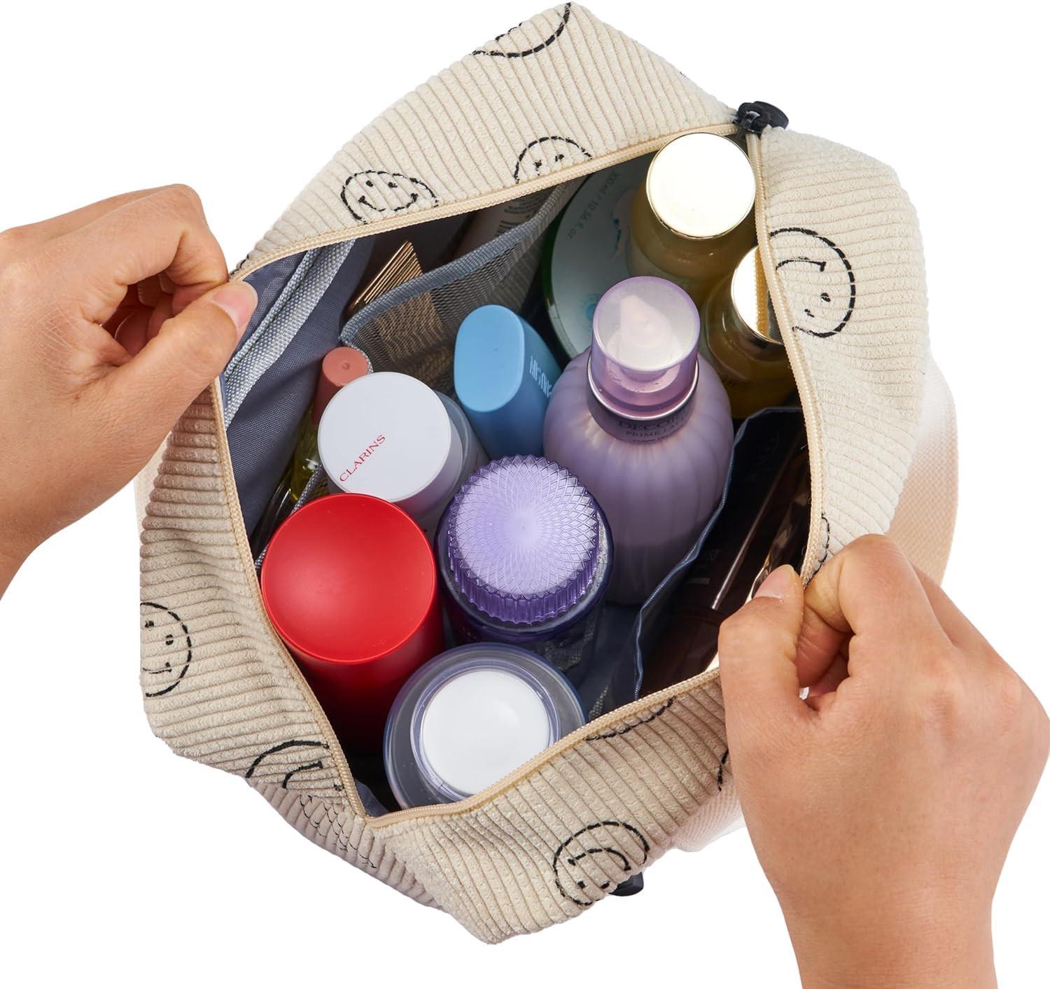 Only-bags.store Große Kosmetiktasche Kord-Toilettenbeutel Schminktasche Kord-Toilettenbeutel Große Kosmetiktasche Kord-Toilettenbeutel Schminktasche Kord-Toilettenbeutel