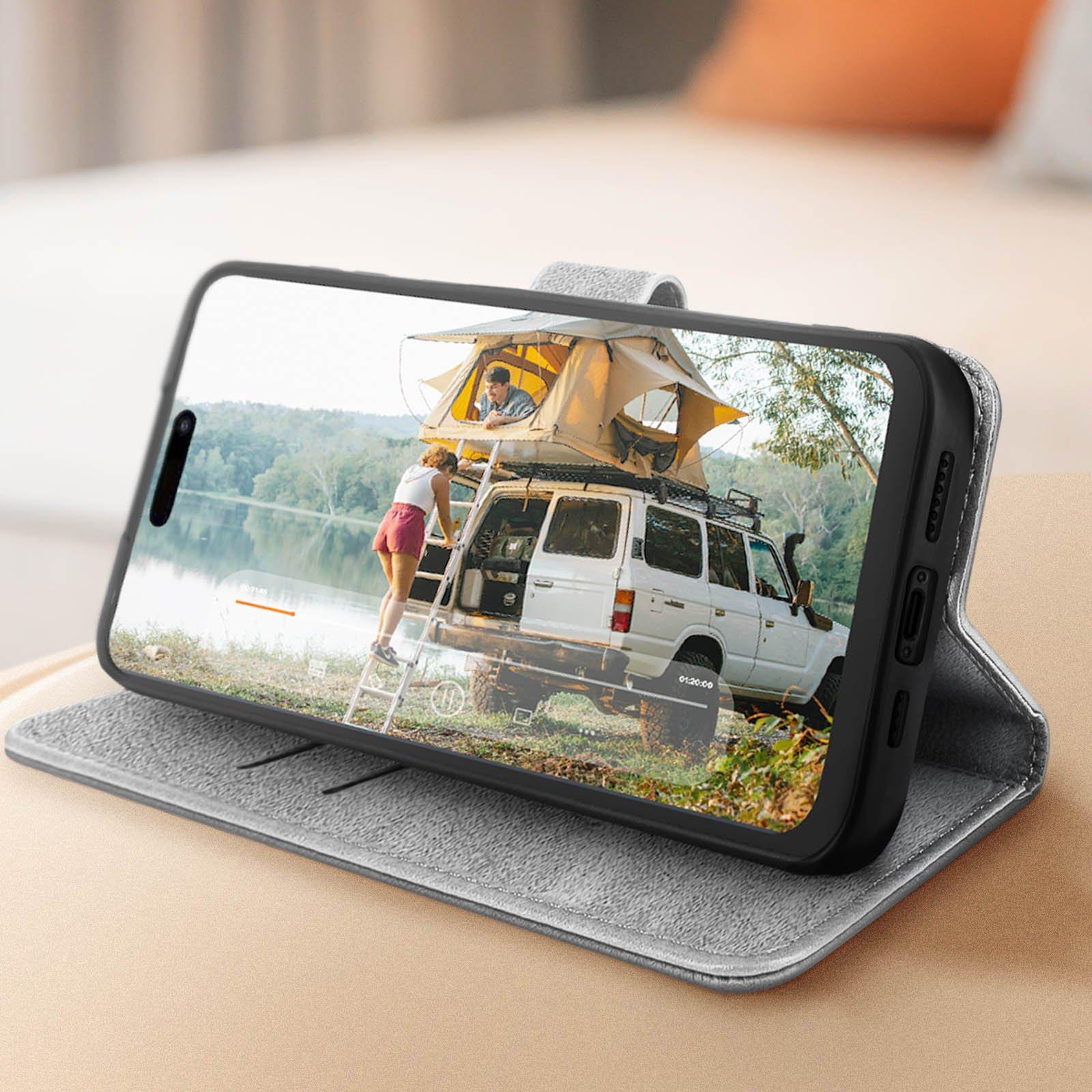 Avizar Klappetui Apple iPhone 15 Grau