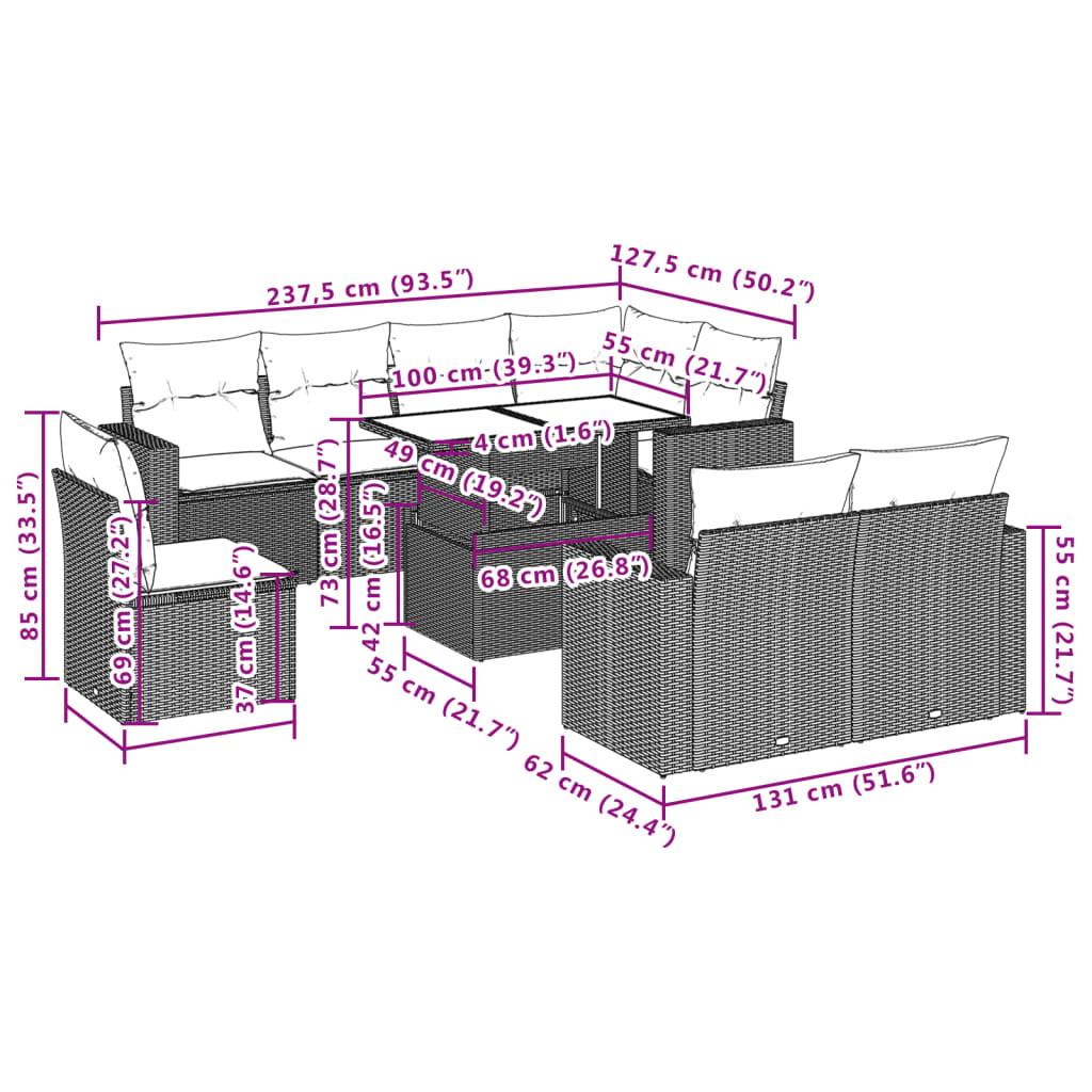 VidaXL Garten sofagarnitur poly-rattan