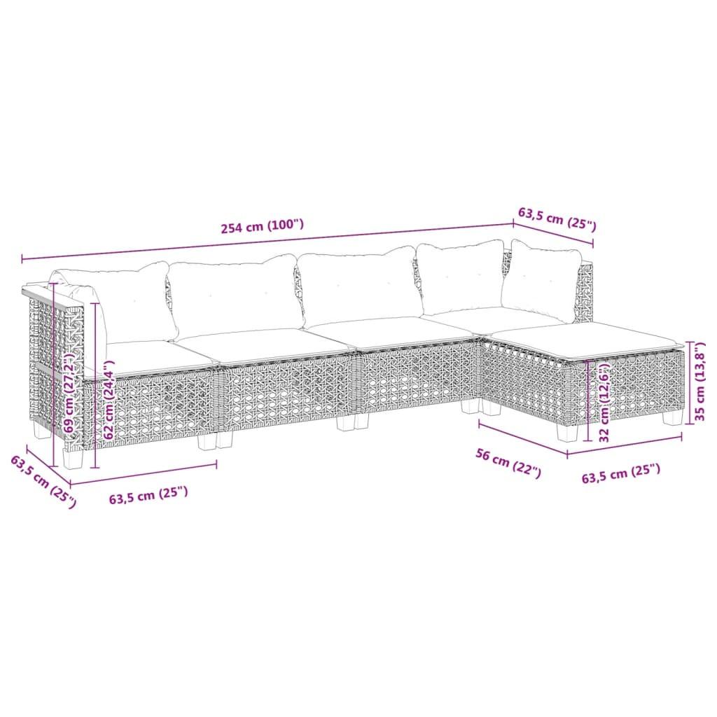VidaXL Garten sofagarnitur poly-rattan