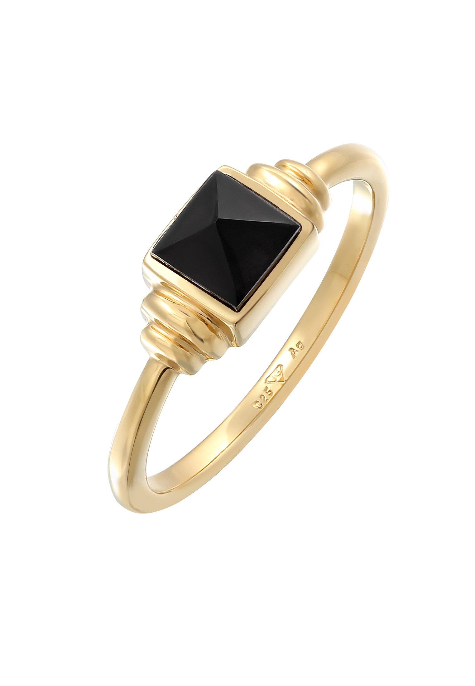 Elli Ring Onyx Quadrat Vintage