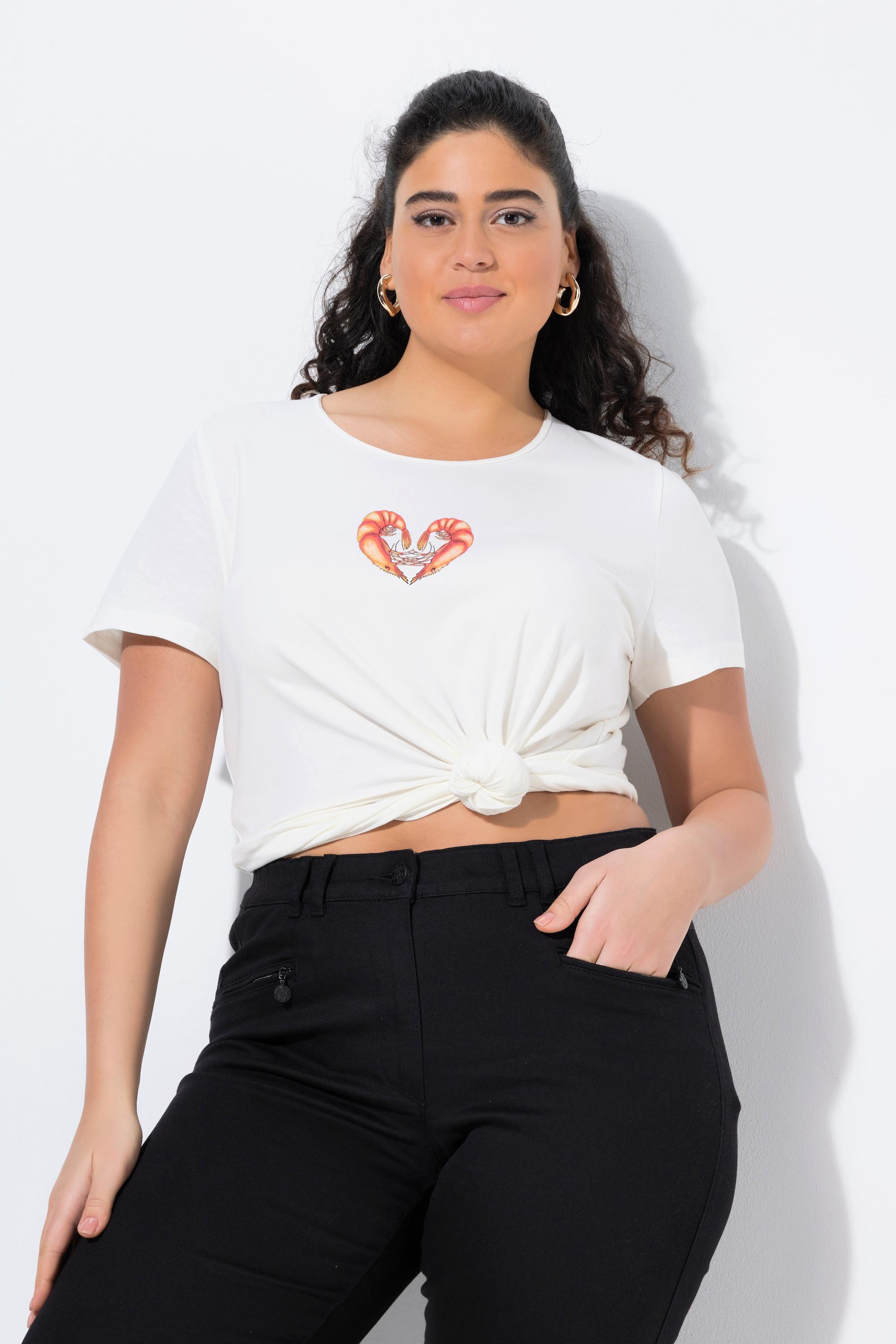 Ulla Popken Classic Scampis Herzmotiv Halbarm T-Shirt