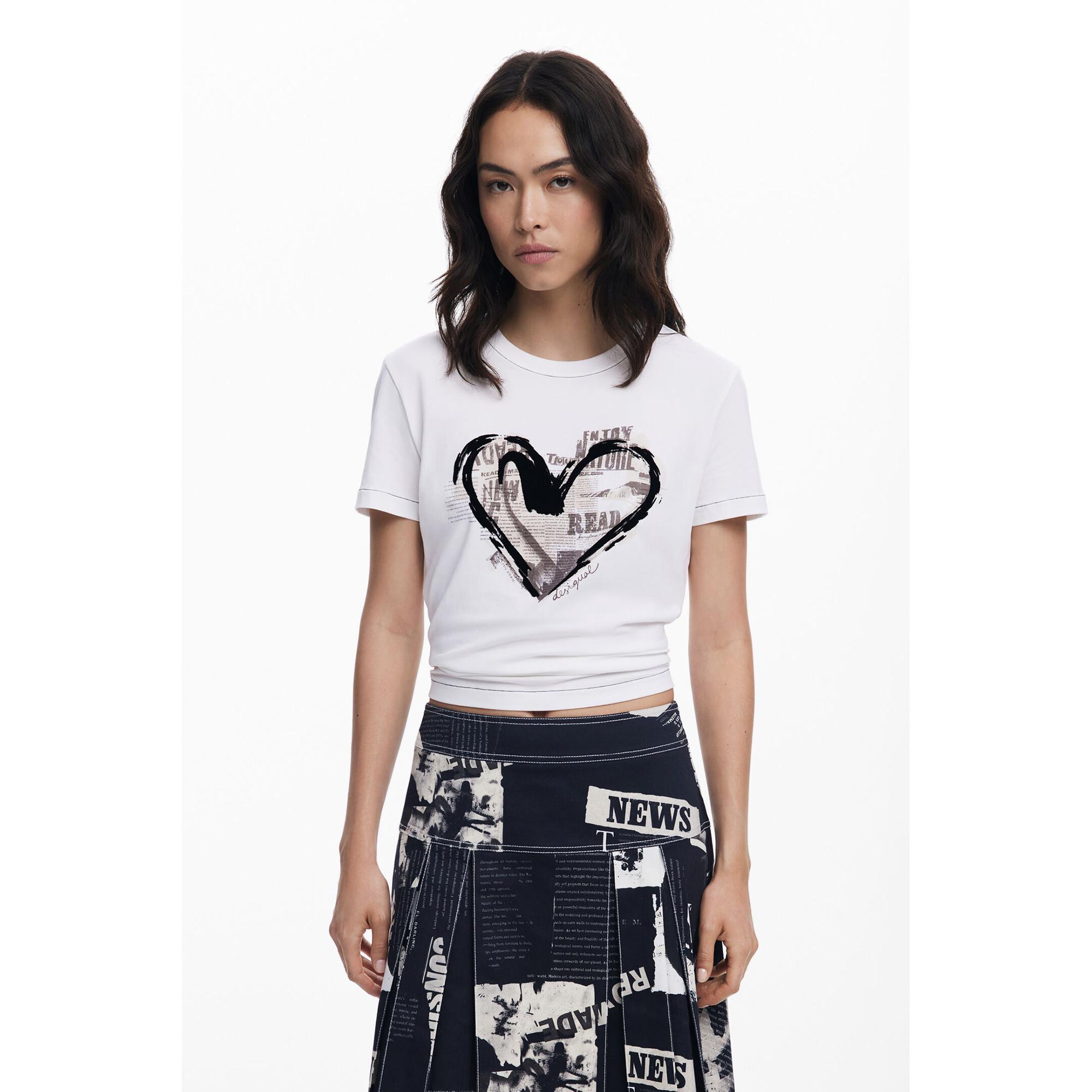 Desigual T-Shirt mit Herz-Print