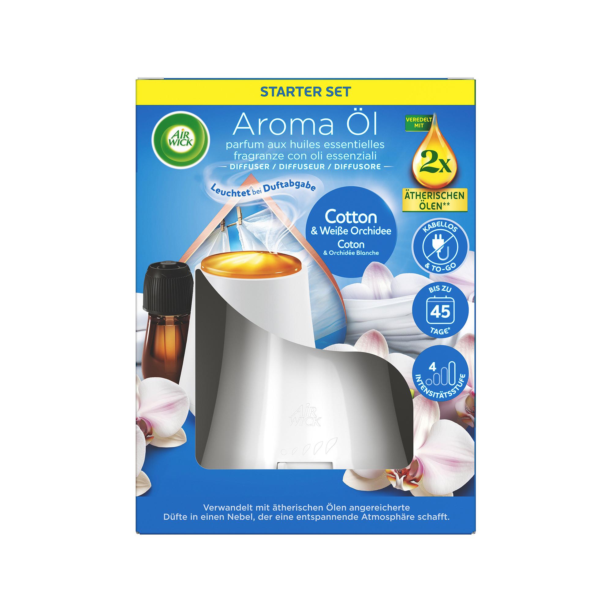 AIR WICK Ätherische Öle Diffusor Cotton & White orchid