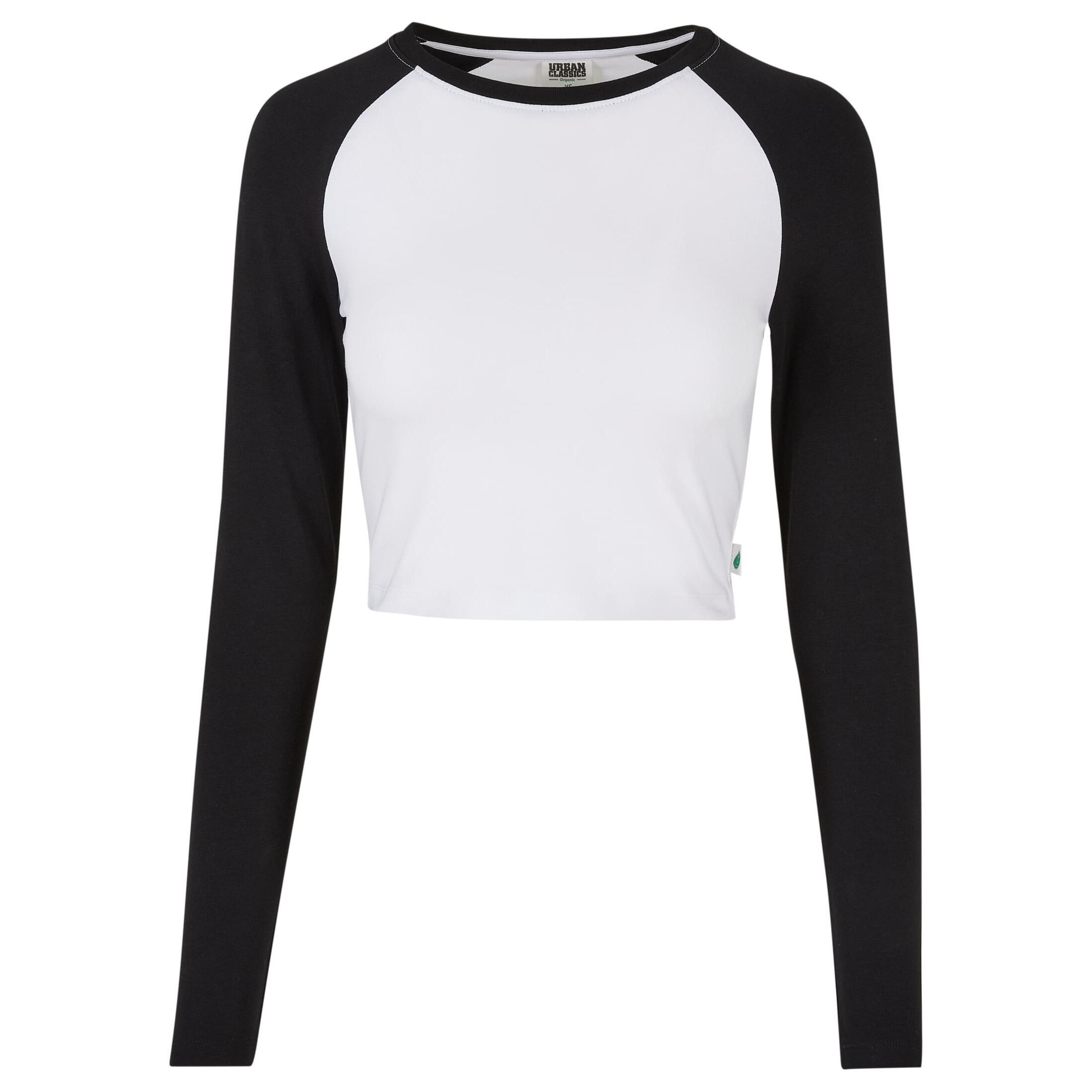 URBAN CLASSICS Langarm Crop Retro Baseball T-Shirt