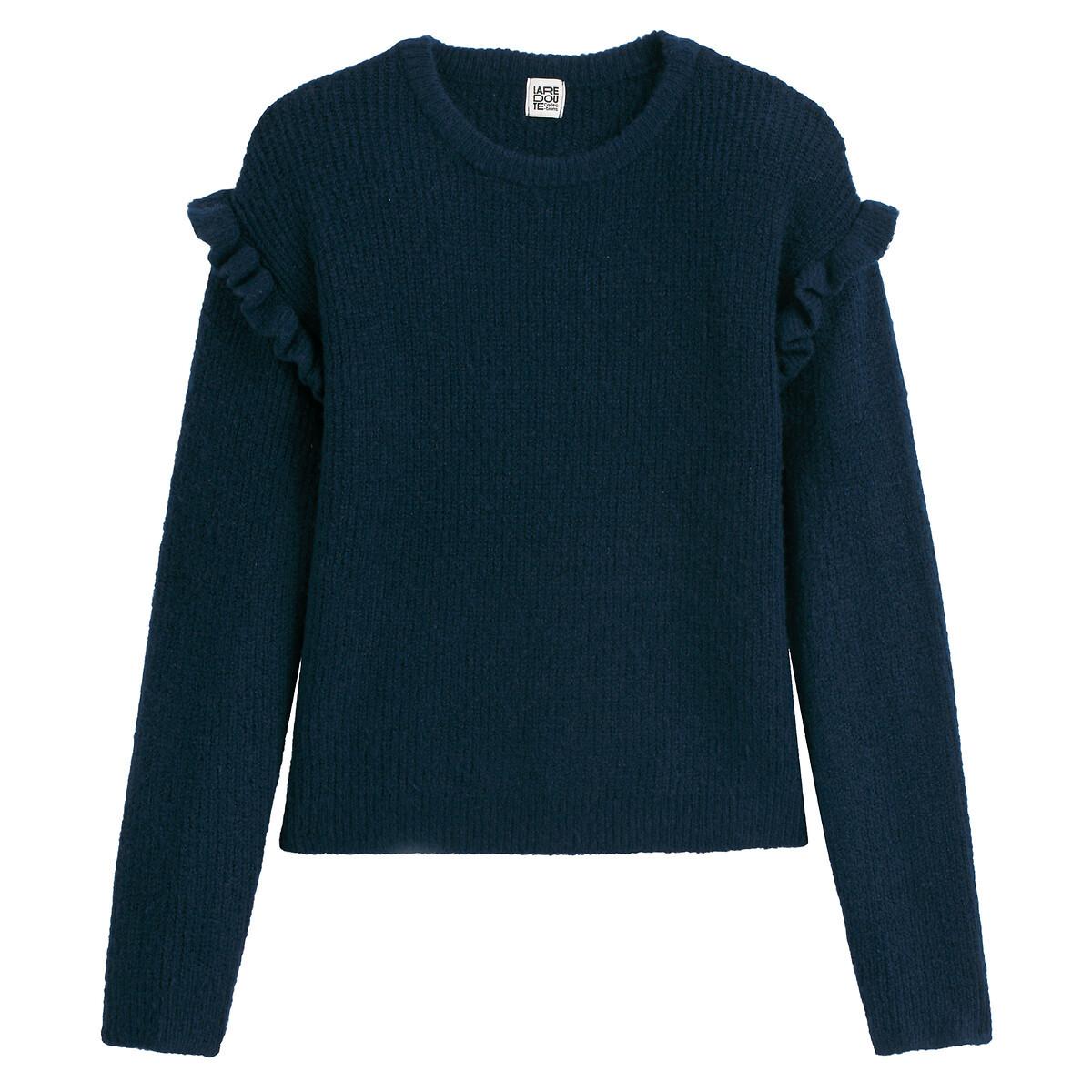 La Redoute Collections Feinstrick-Pullover mit Rundhals und Volants