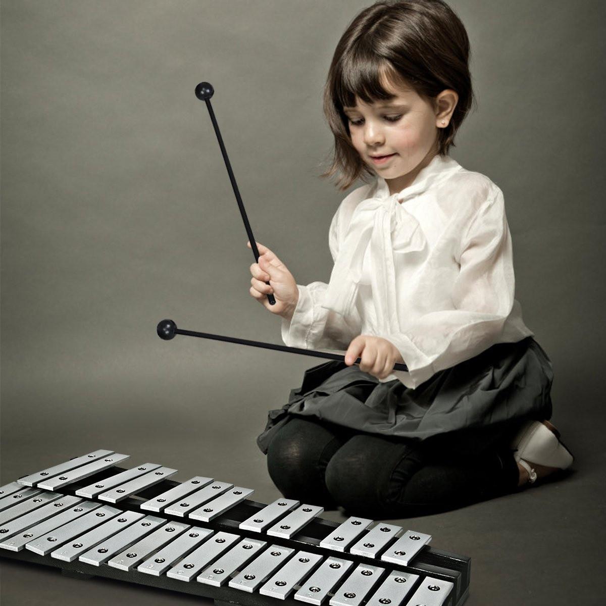 Northix Handpercussion Glockenspiel Xylophon mit Schlägel Tragetasche 30 Noten