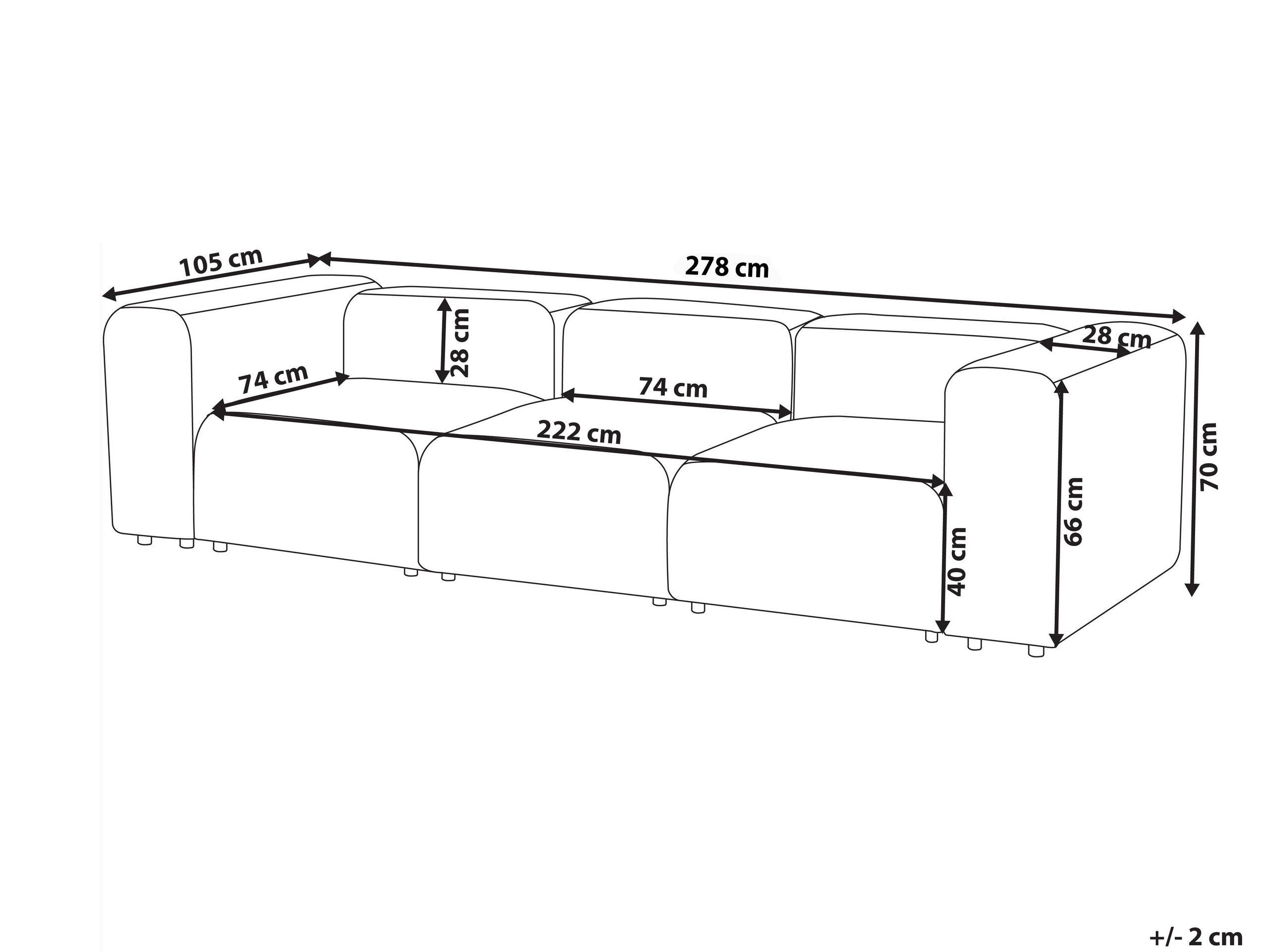 Beliani 3 Sitzer Sofa aus Cord Modern FALSTERBO