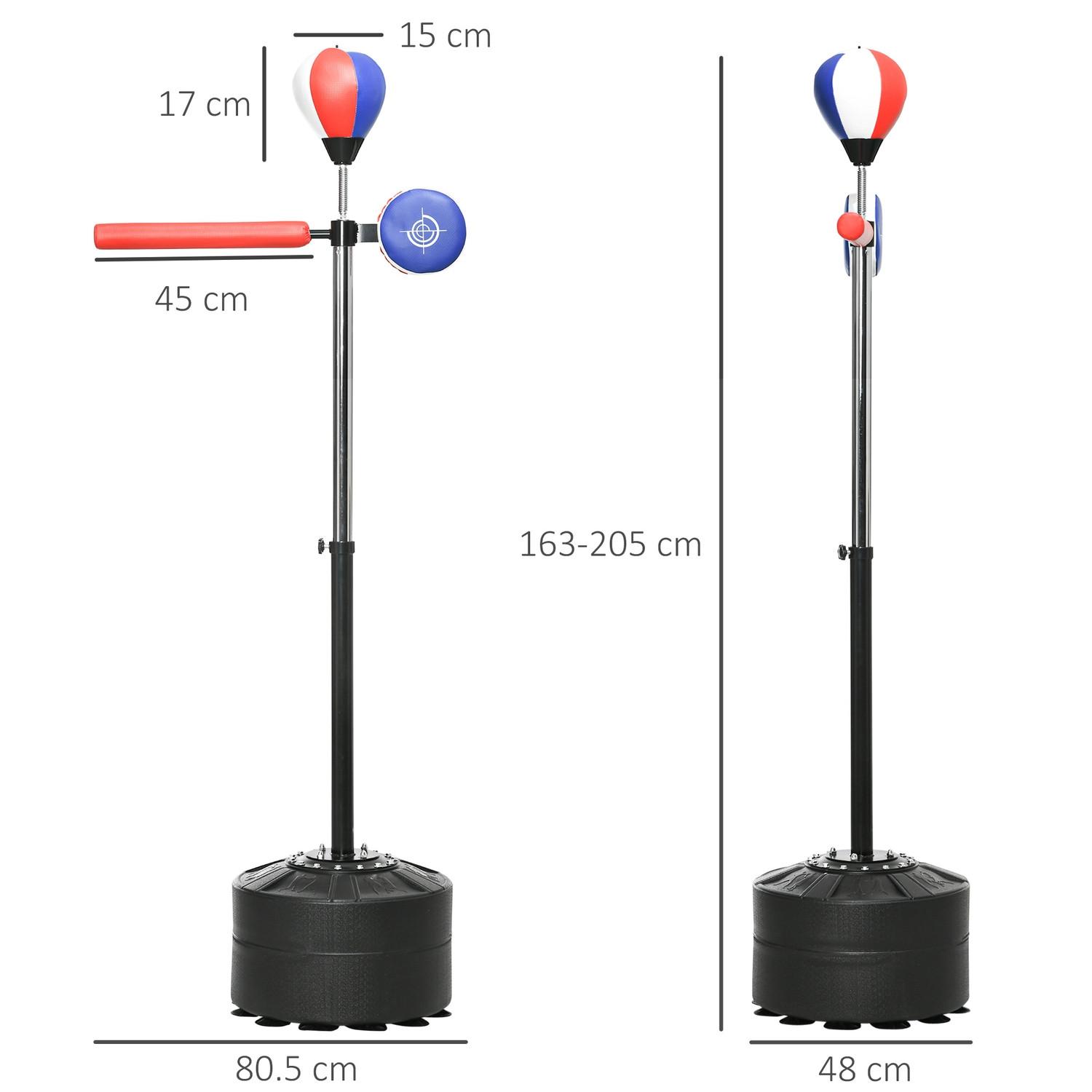 Northio Boxsack, Boxständer Mit Punchingball, Reflexstange, 1,63-2,05 M Höhenverstellbarer Standboxball Mit Pratze, Hdpe, Kunstleder