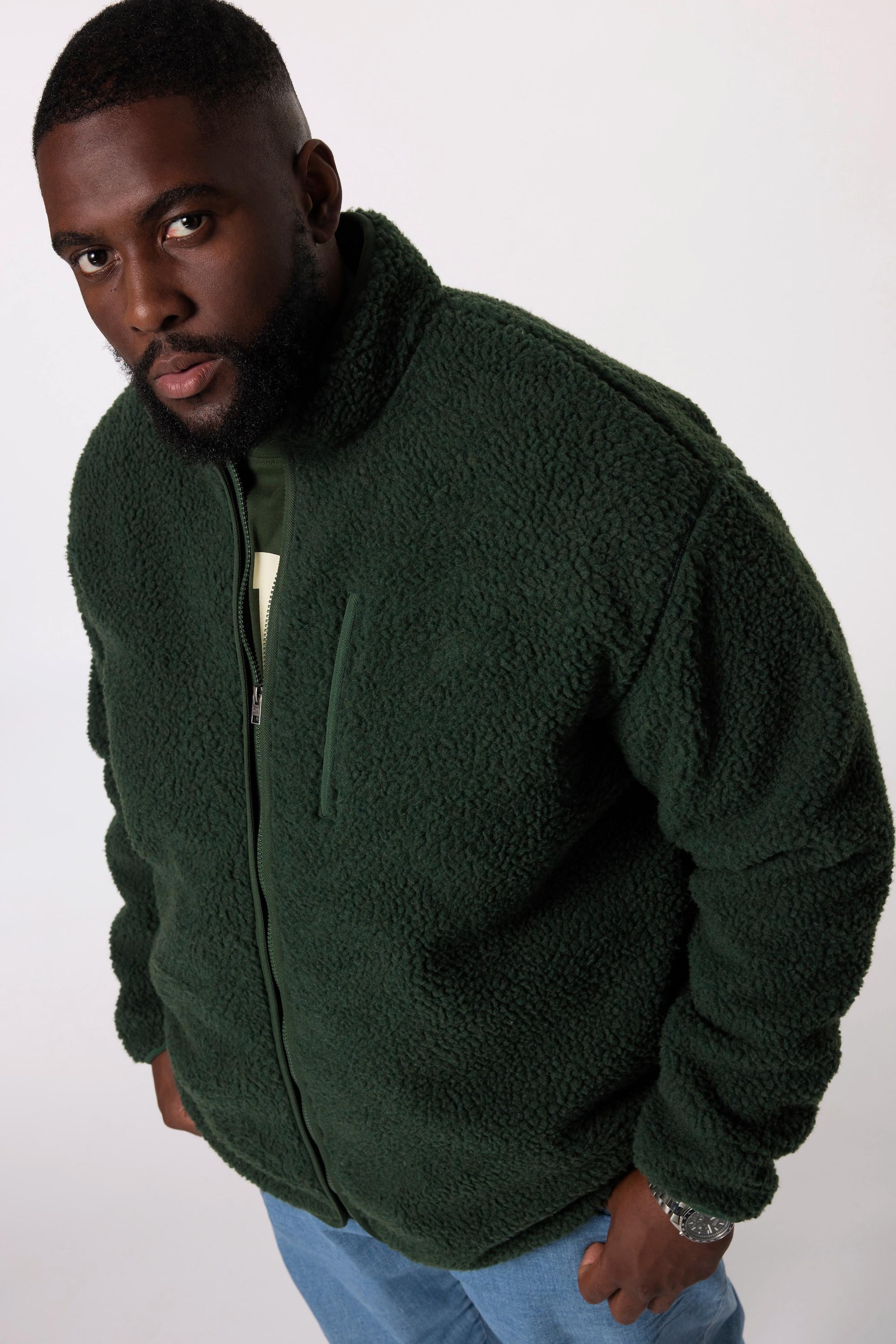 Sthuge Teddyjacke, Fleecefutter, Stehkragen