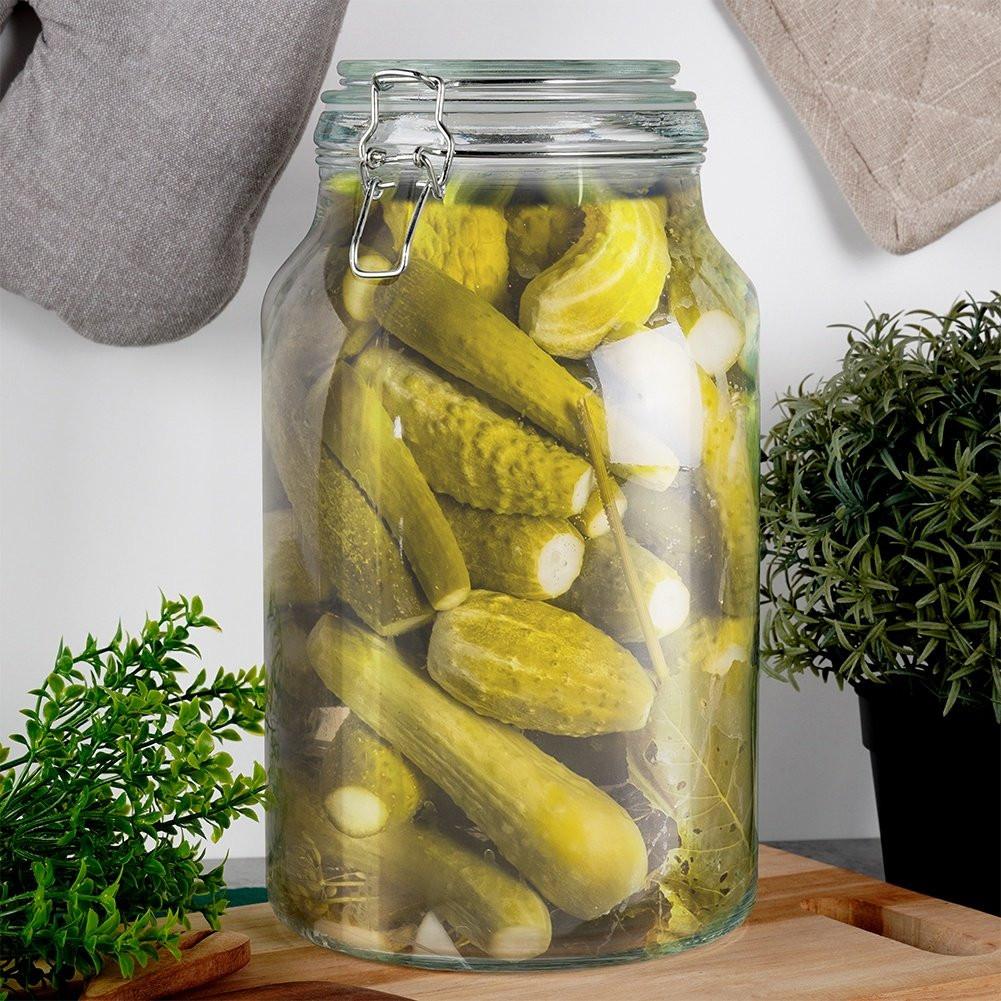 Orion Dickes Glasgefäß mit dichtem Deckel und Gummidichtung