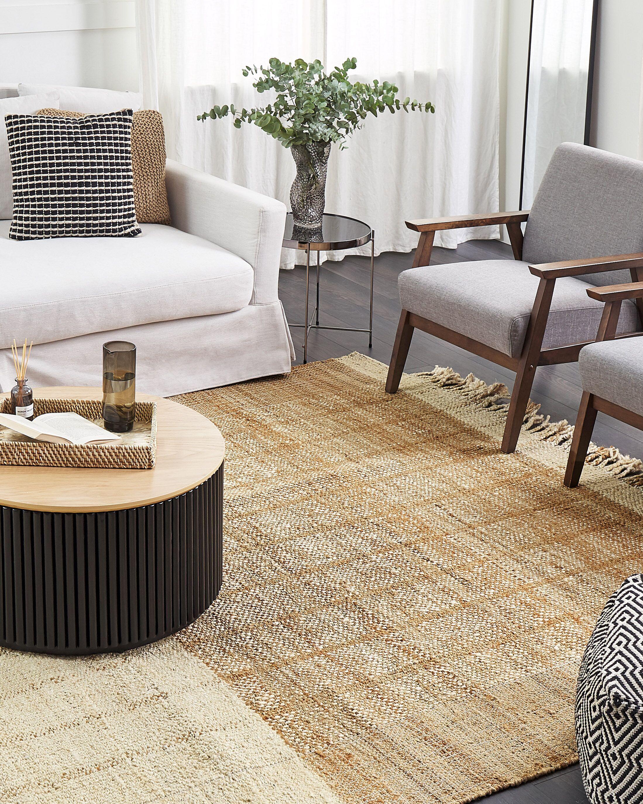 Beliani Teppich aus Jute Boho KARKIN