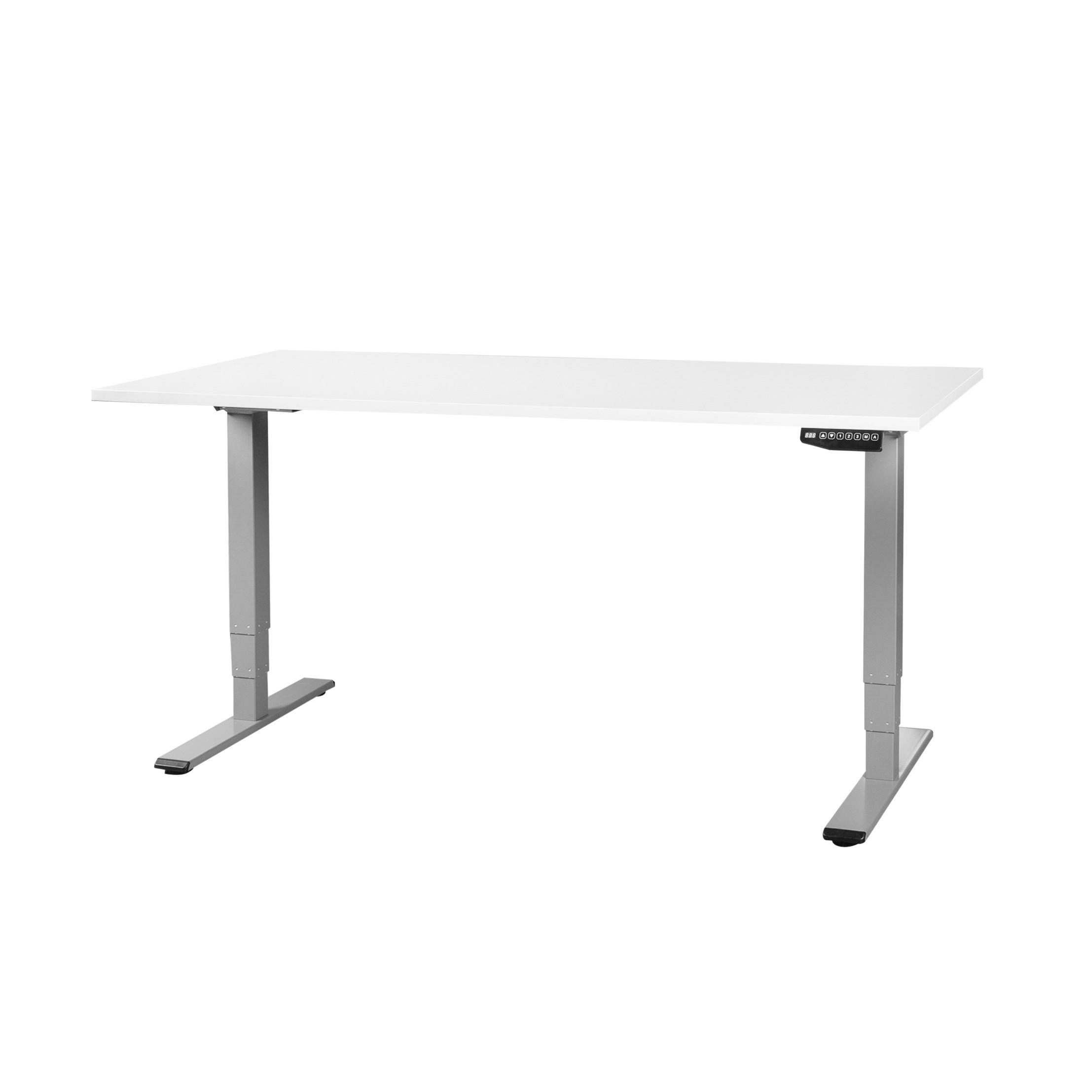 Contini Höhenverstellbarer Bürotisch 1.6x0.8m weiss / Gestell RAL 7045