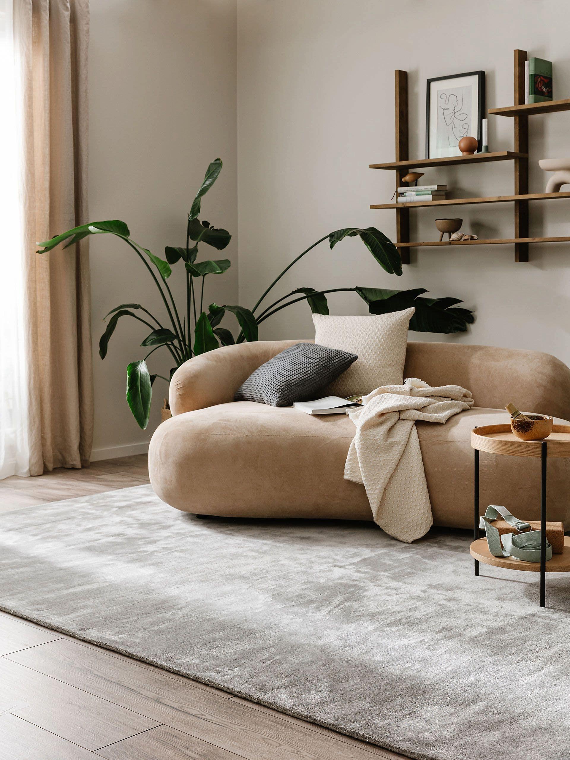 Benuta Viskoseteppich Nela Grau