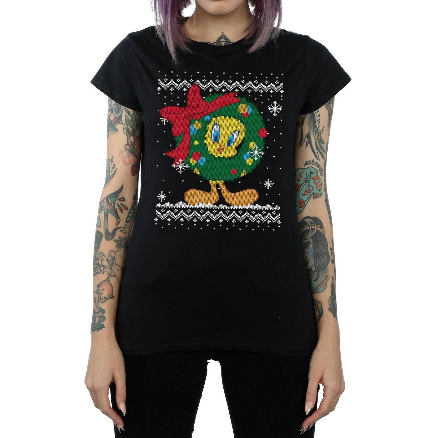 LOONEY TUNES Tweety Pie Christmas Fair Isle T-Shirt