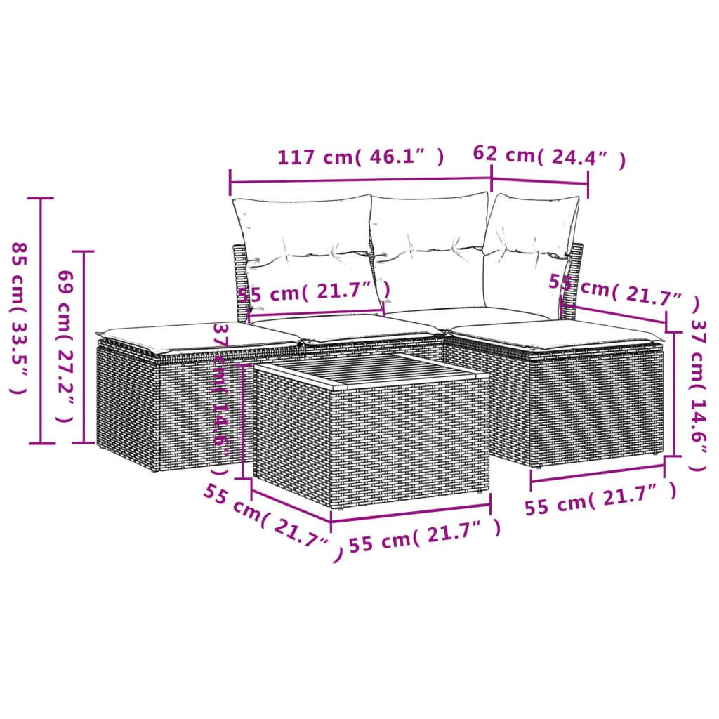VidaXL Garten sofagarnitur poly-rattan