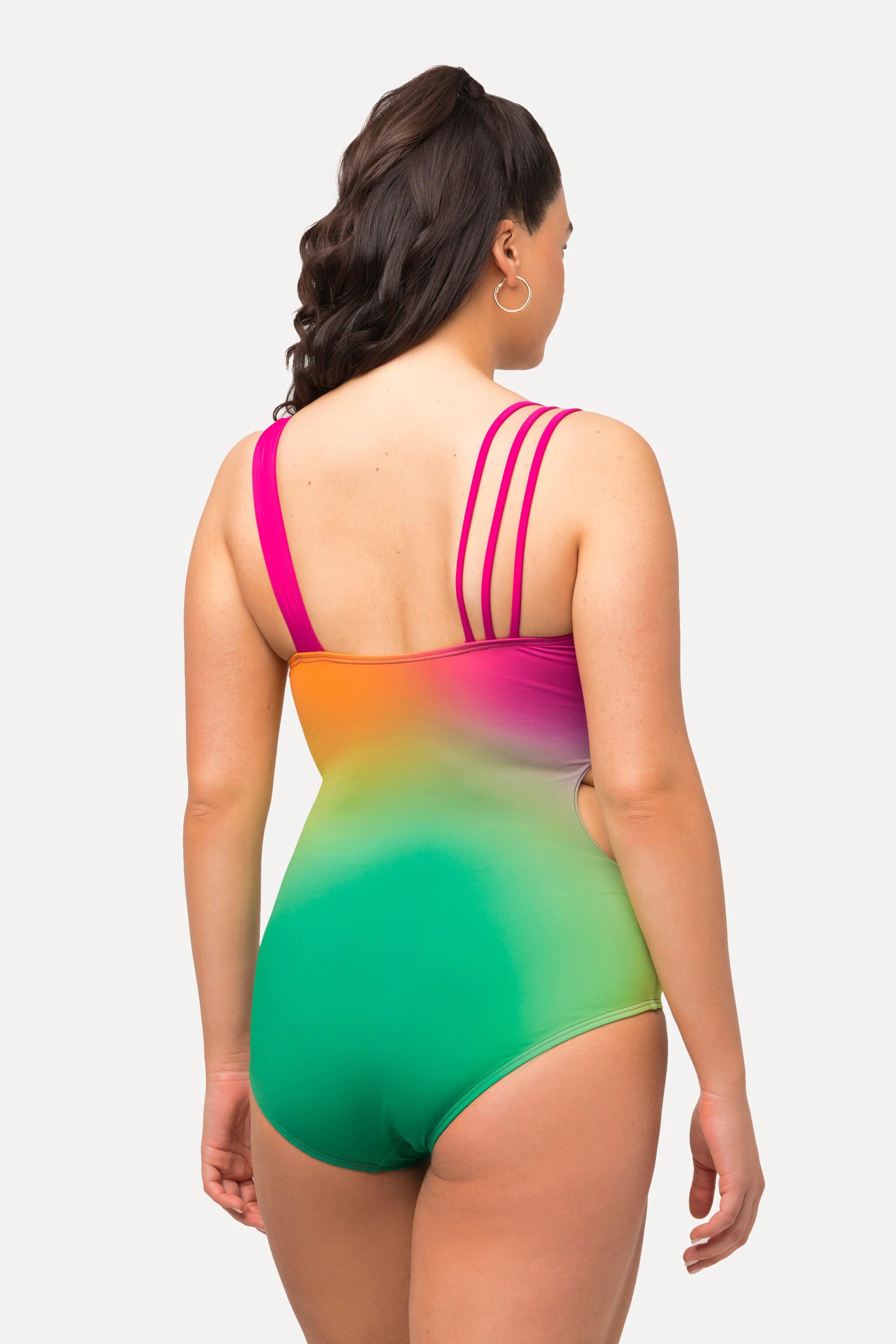 Ulla Popken Badeanzug, Cut-Outs, Softcups, Dreier-Träger