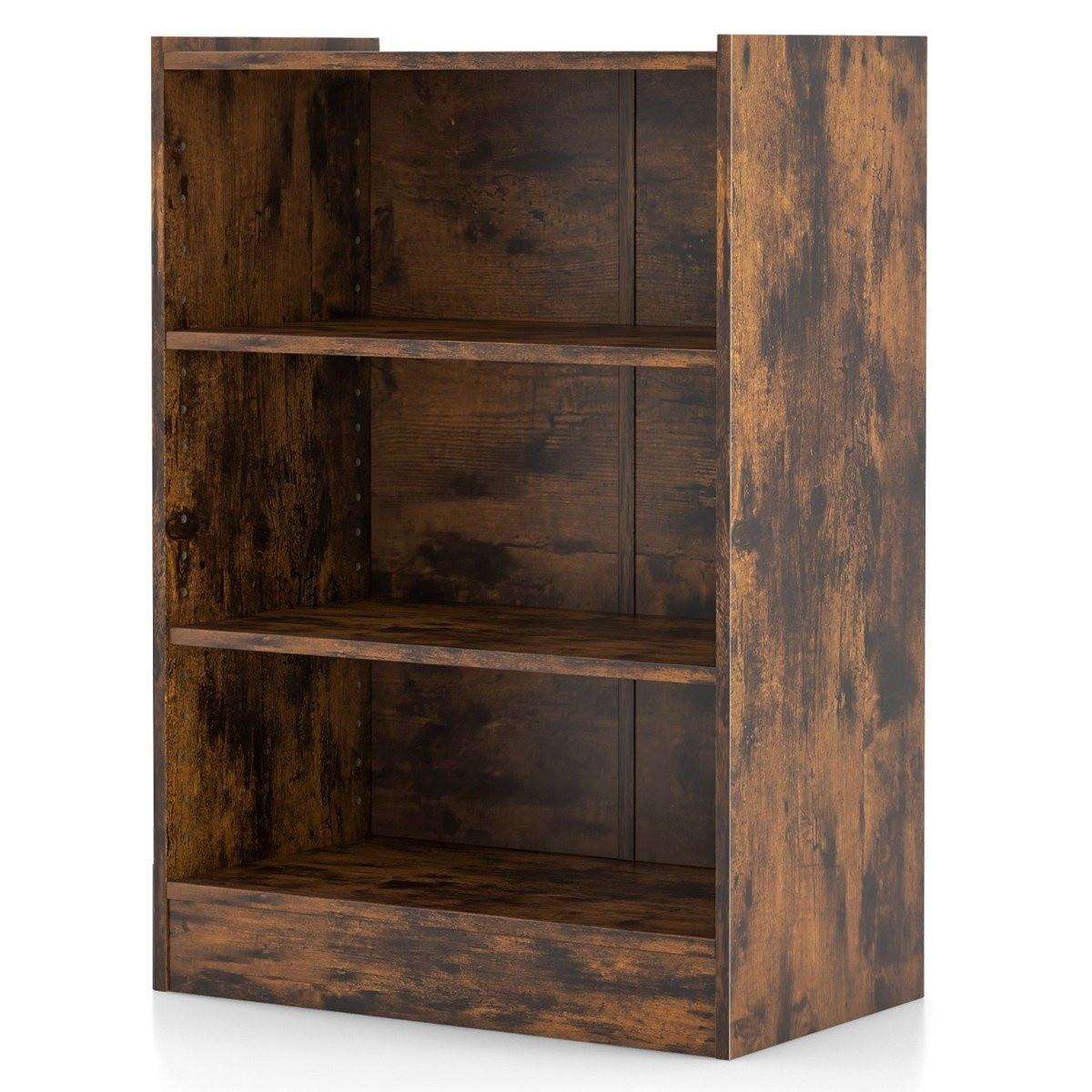Northix 3-stöckiges Bücherregal offenes Ablageregal moderner Schrank 50 x 30 x 75 cm Braun