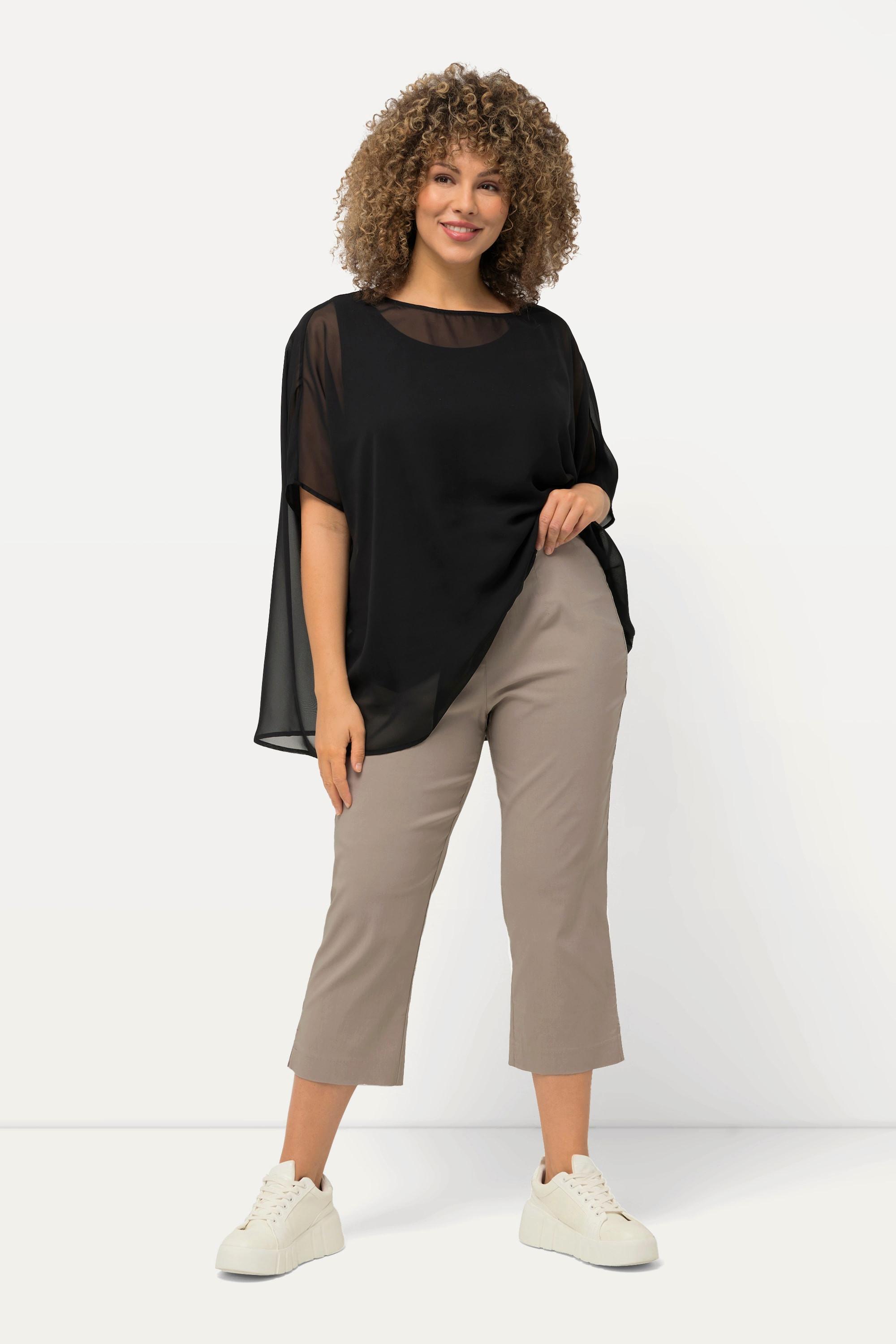 Ulla Popken Bengalinhose wadenlang mit Elastikbund