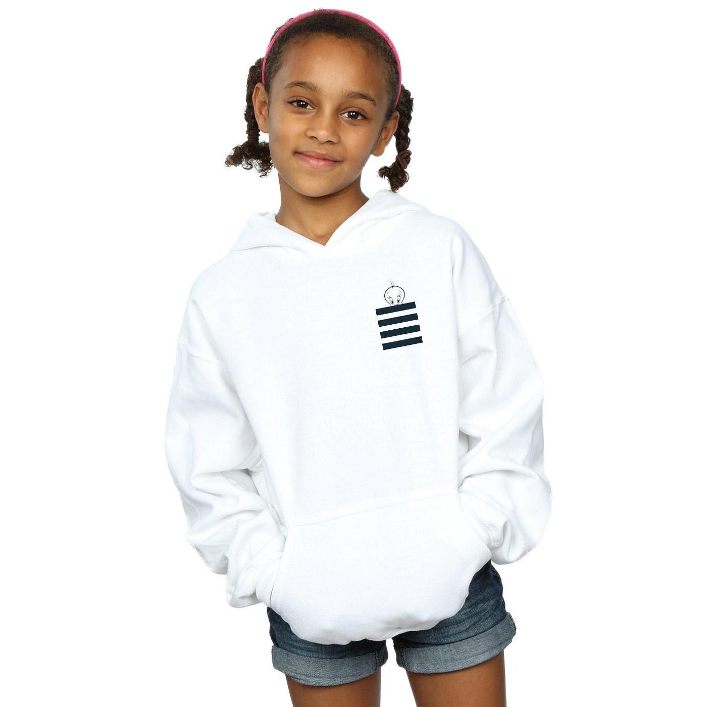 LOONEY TUNES Tweety Pie Striped Faux Pocket Kapuzenpullover