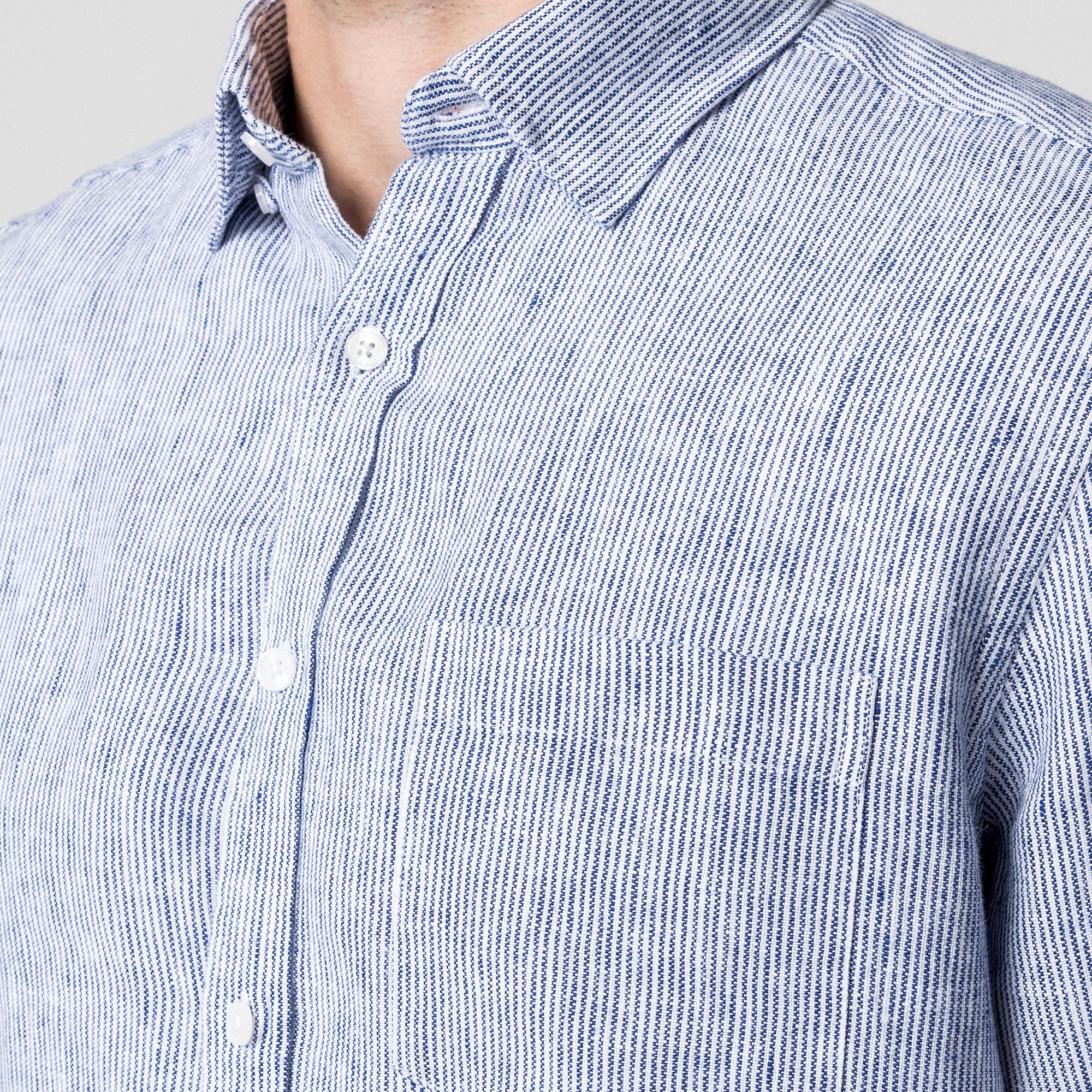 Manor Man Gestreiftes Oversized Langarm Overshirt