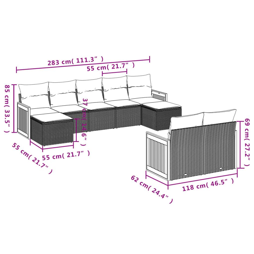 VidaXL Garten sofagarnitur poly-rattan
