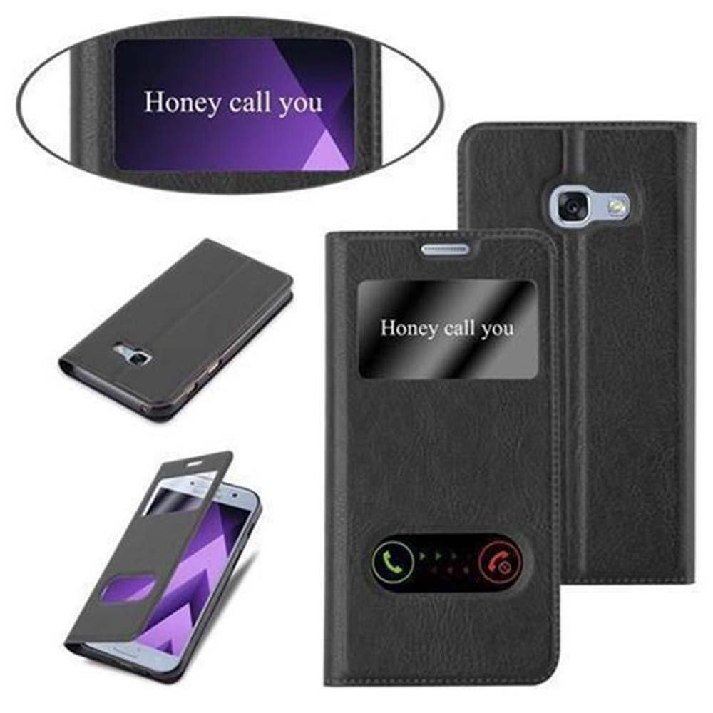Cadorabo Hülle für Samsung Galaxy A5 2017 Magnetverschluss, 2 Sichtfenstern