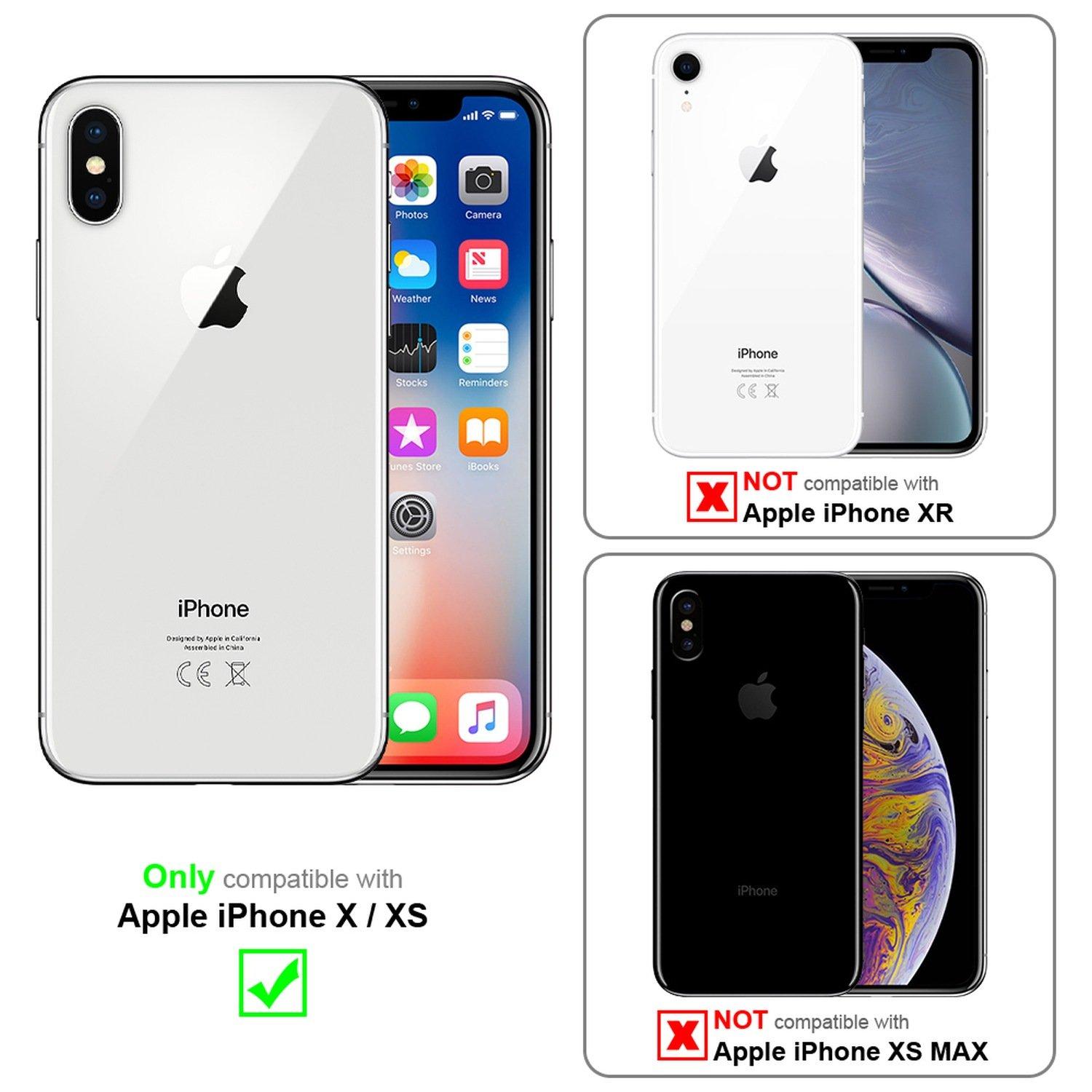 Cadorabo Hülle für Apple iPhone X / XS Spiegel Standfunktion 360 Grad Schutz