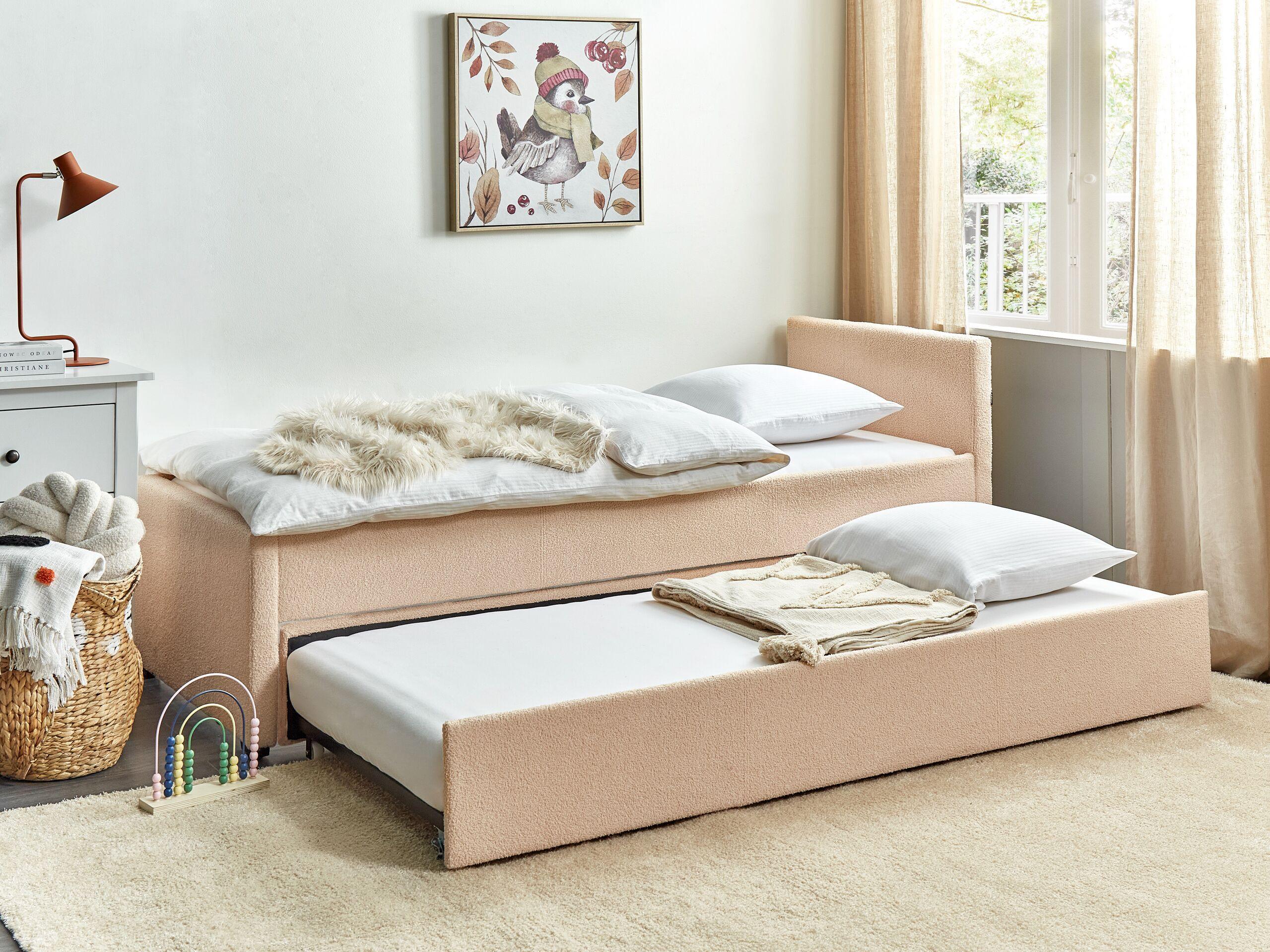 Beliani Ausziehbett aus Bouclé Modern MARMANDE