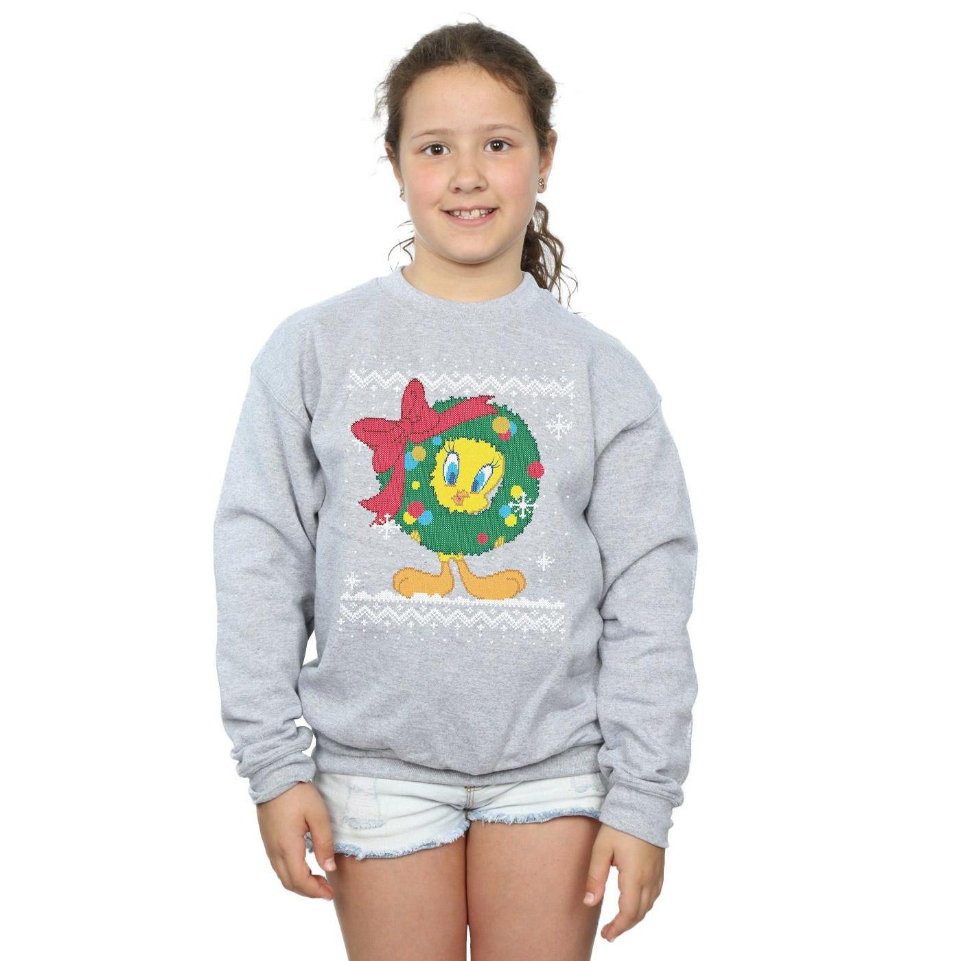 LOONEY TUNES Tweety Pie Christmas Fair Isle Sweatshirt