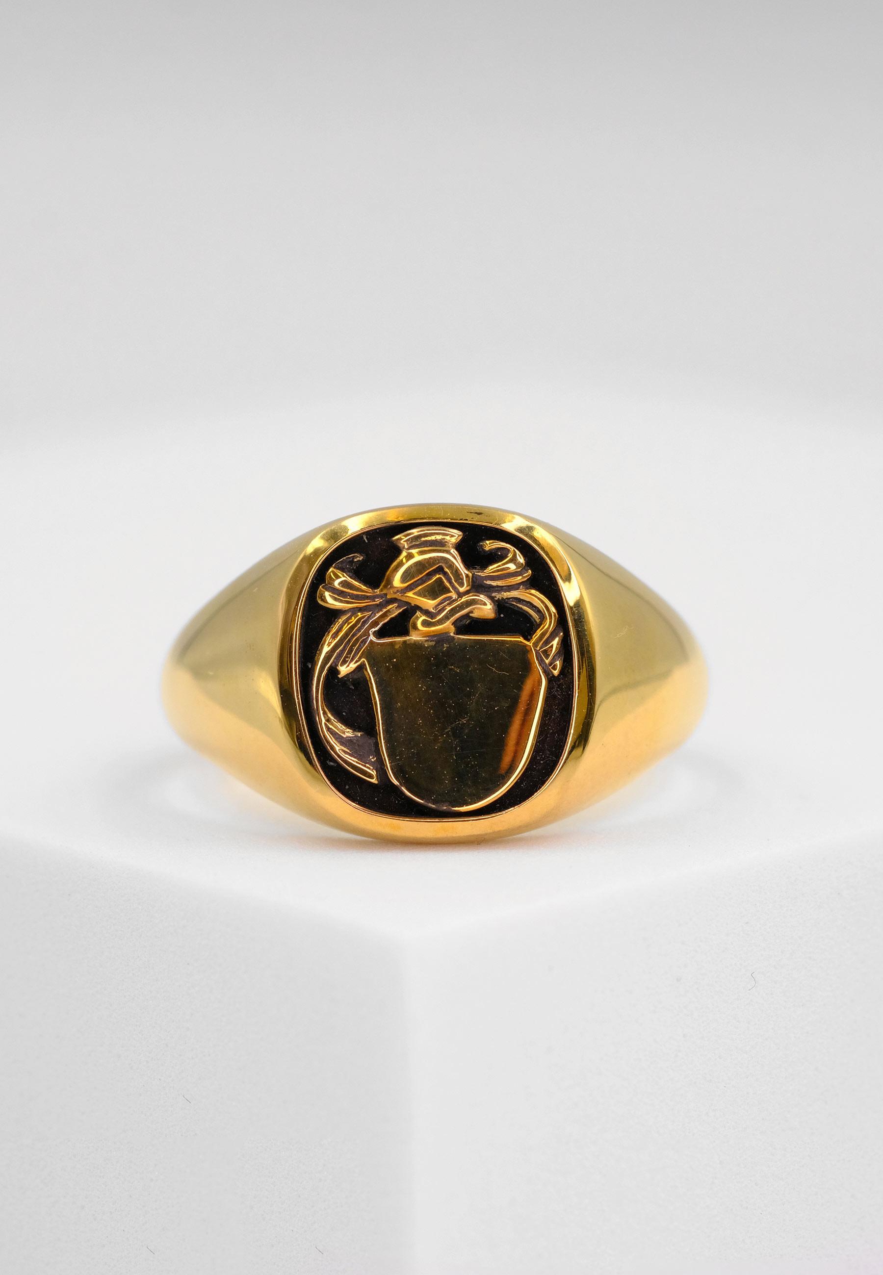 MUAU Schmuck Wappenring Gelbgold 750