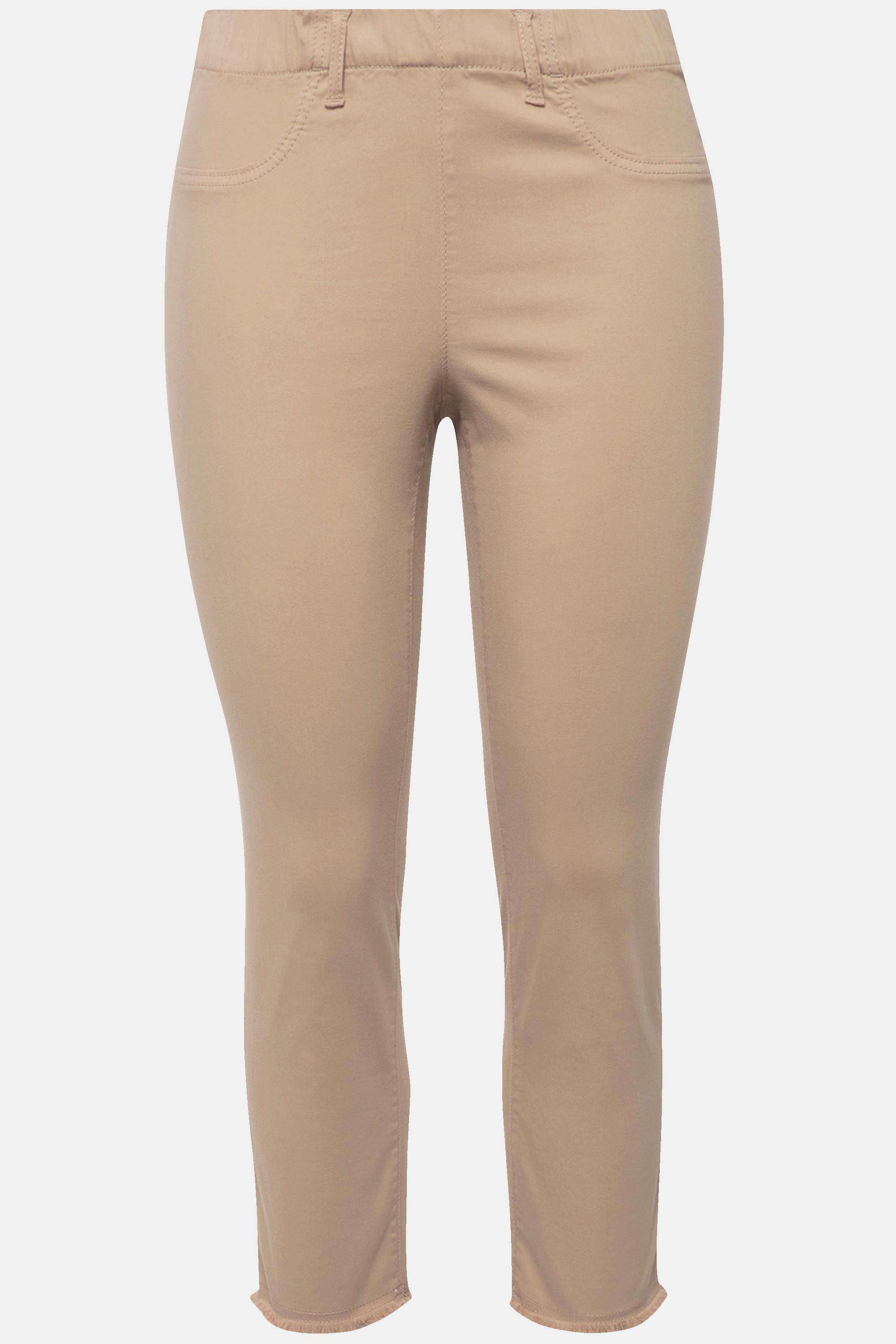 Ulla Popken Sienna 7/8 Hose schmaler Bein Fransensaum