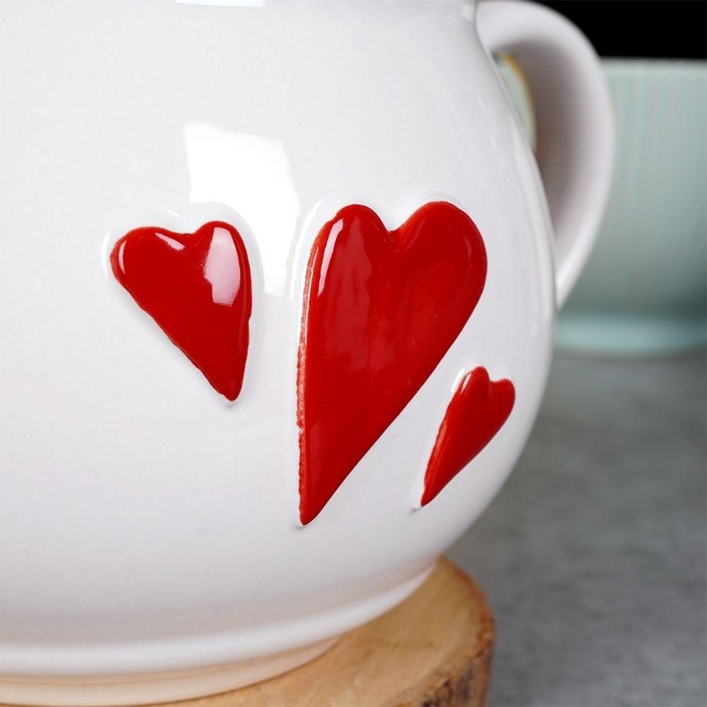 Orion Keramiktasse mit Dekor, angenehmer Henkel, spülmaschinenfest