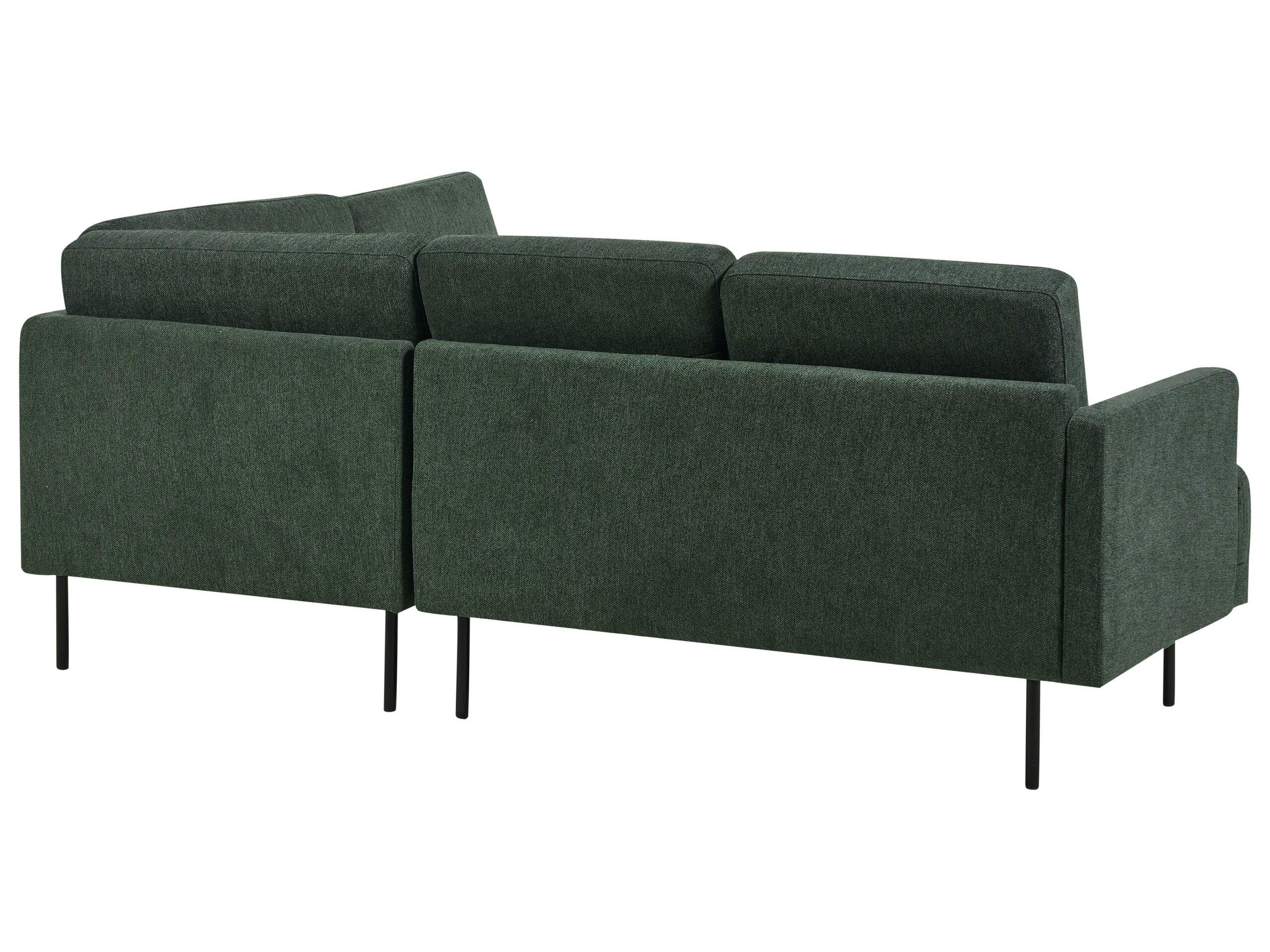 Beliani Linksseitiges Ecksofa aus Polyester Minimalistisch BREDA