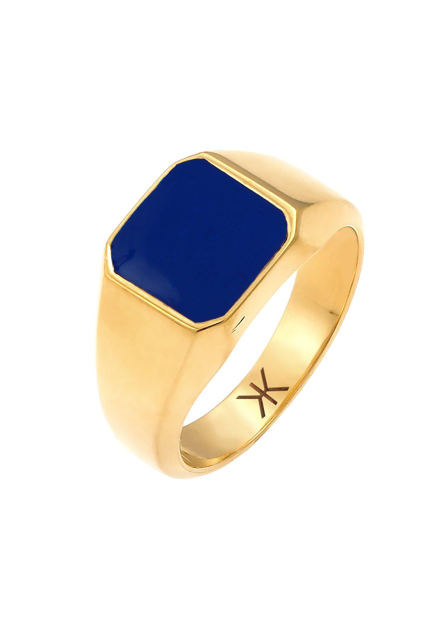 Kuzzoi Ring Siegelring Emaille Blau Basic 925 Silber