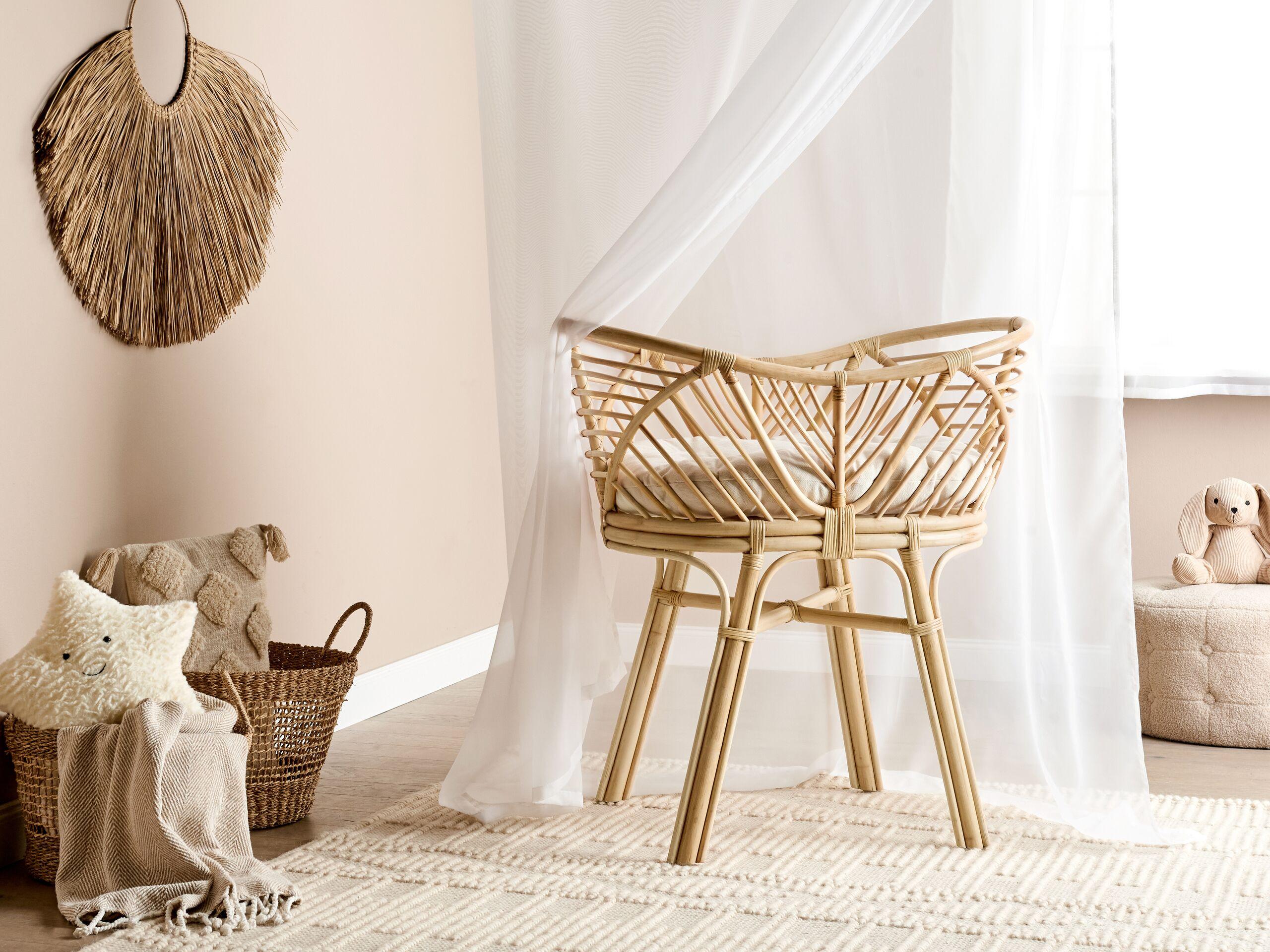 Beliani Stubenbett aus Rattan Boho GRUISSAN