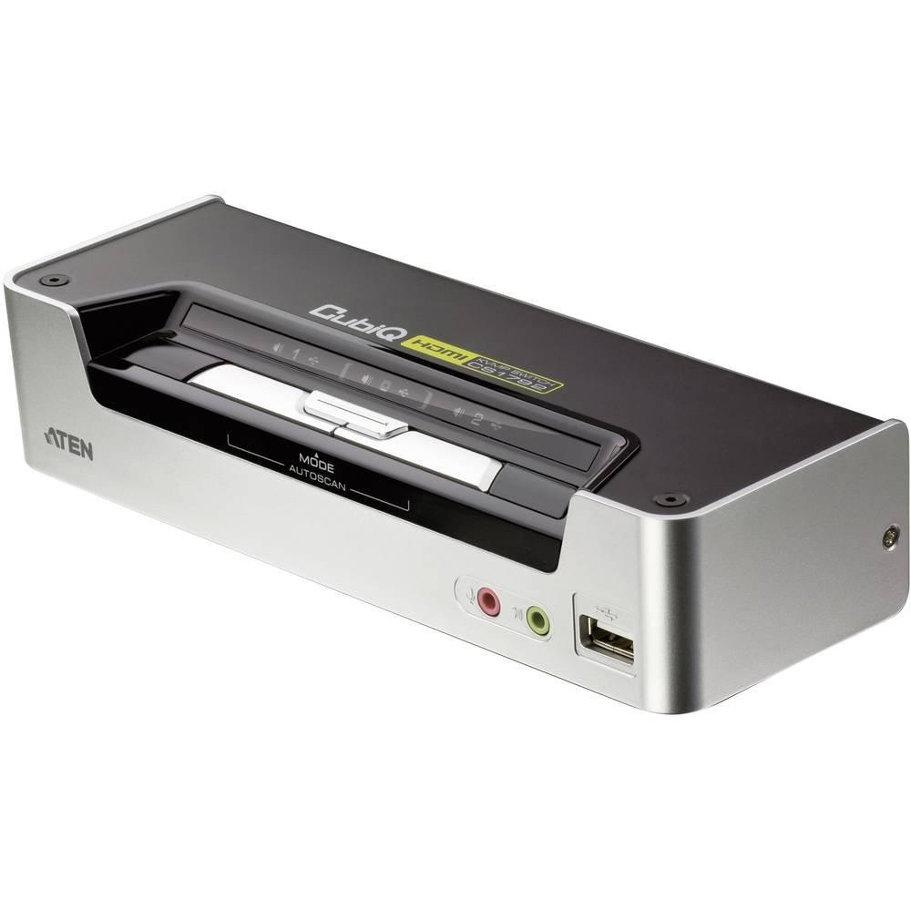 ATEN 2 Port KVM-Switch für USB-Eingabegeräte und HDMI-Grafik mit Tonübertragung und USB 2.0-Hub